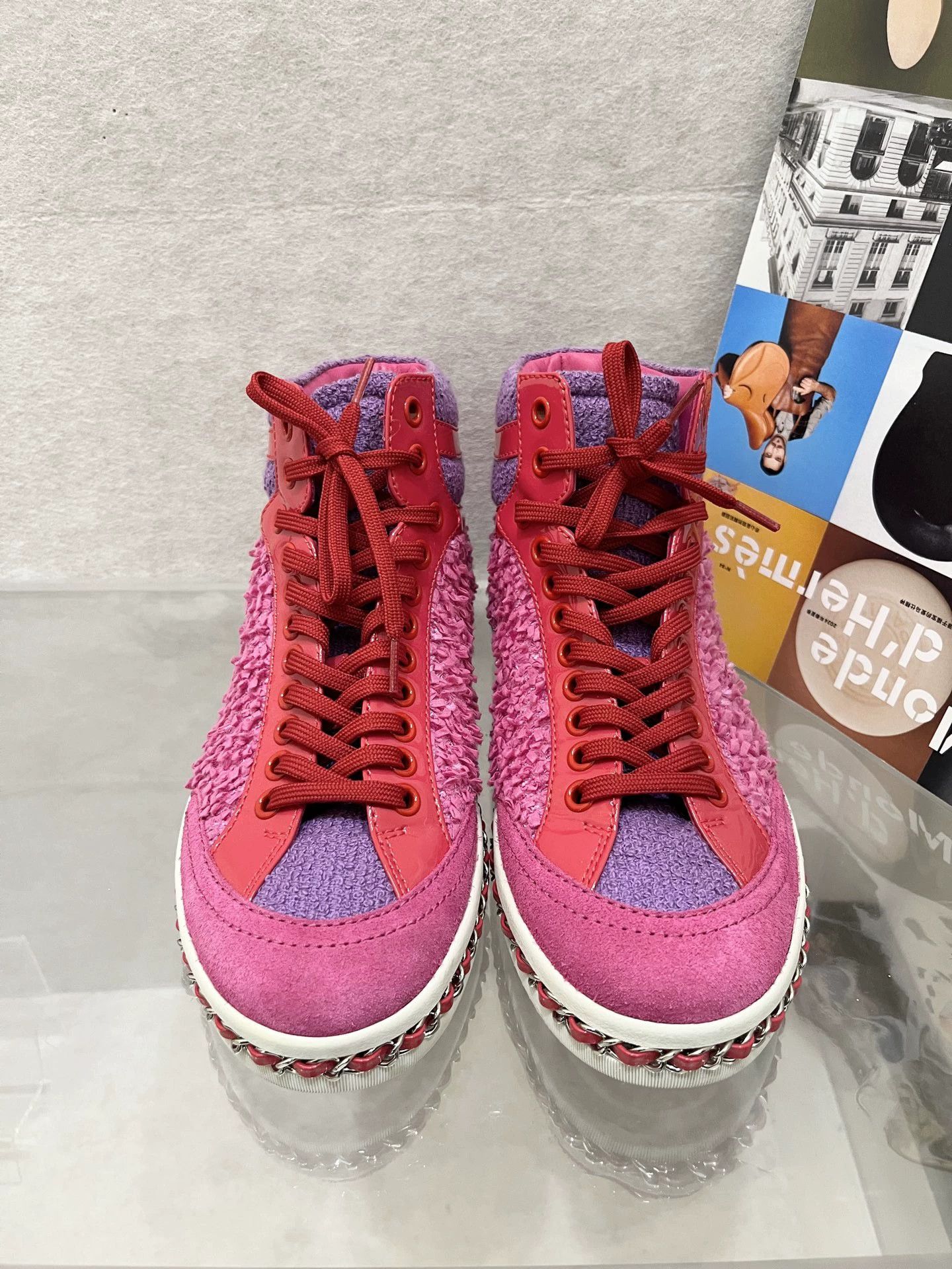 Chanel Chanel pre-owned color blocked high-top sneakers 36 Size US 5.5 / IT 35.5 - 1 Thumbnail
