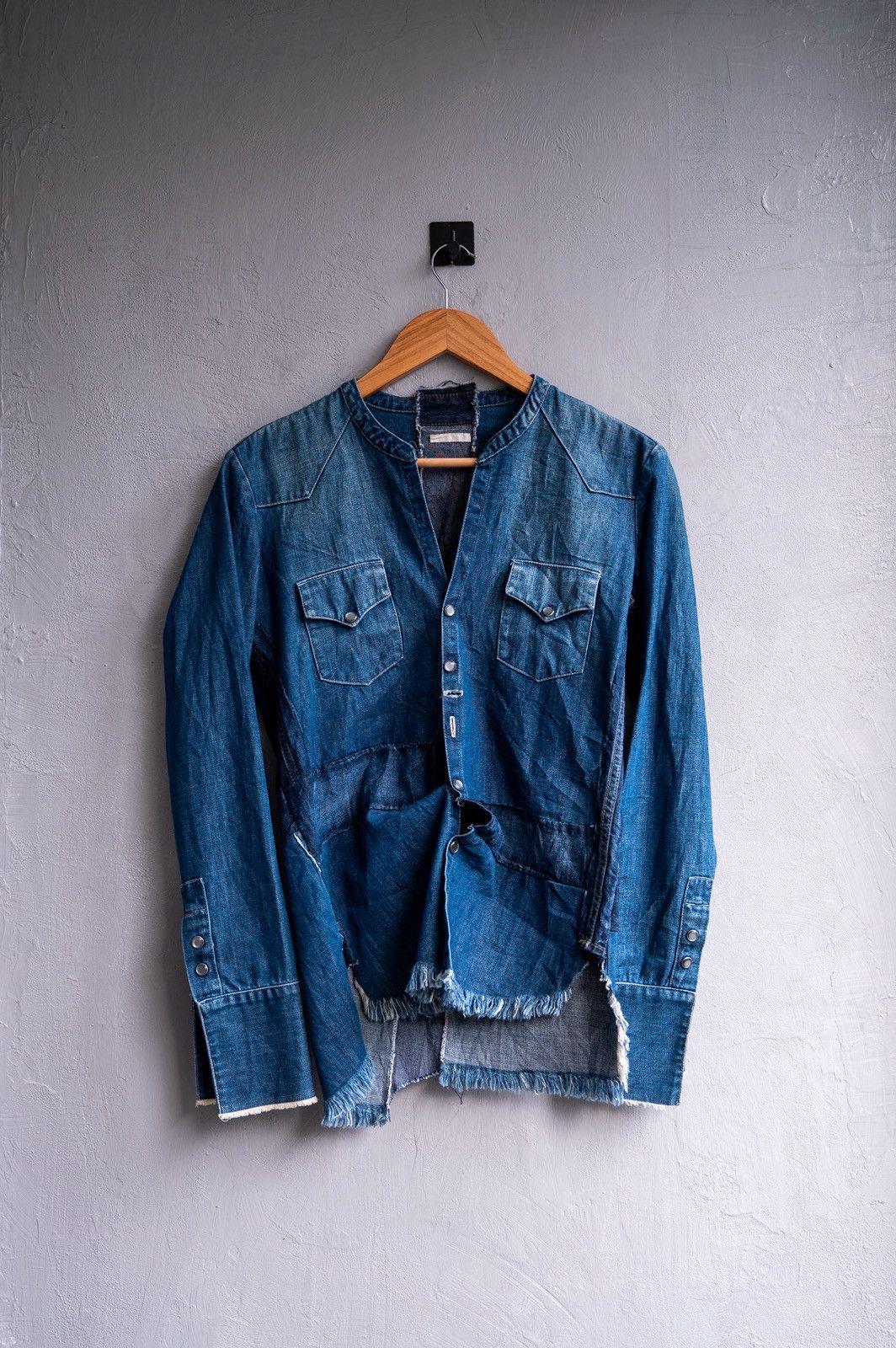 Greg Lauren Greg Lauren denim western studio deconstructed kimono shirt Size US S / EU 44-46 / 1 - 1 Thumbnail