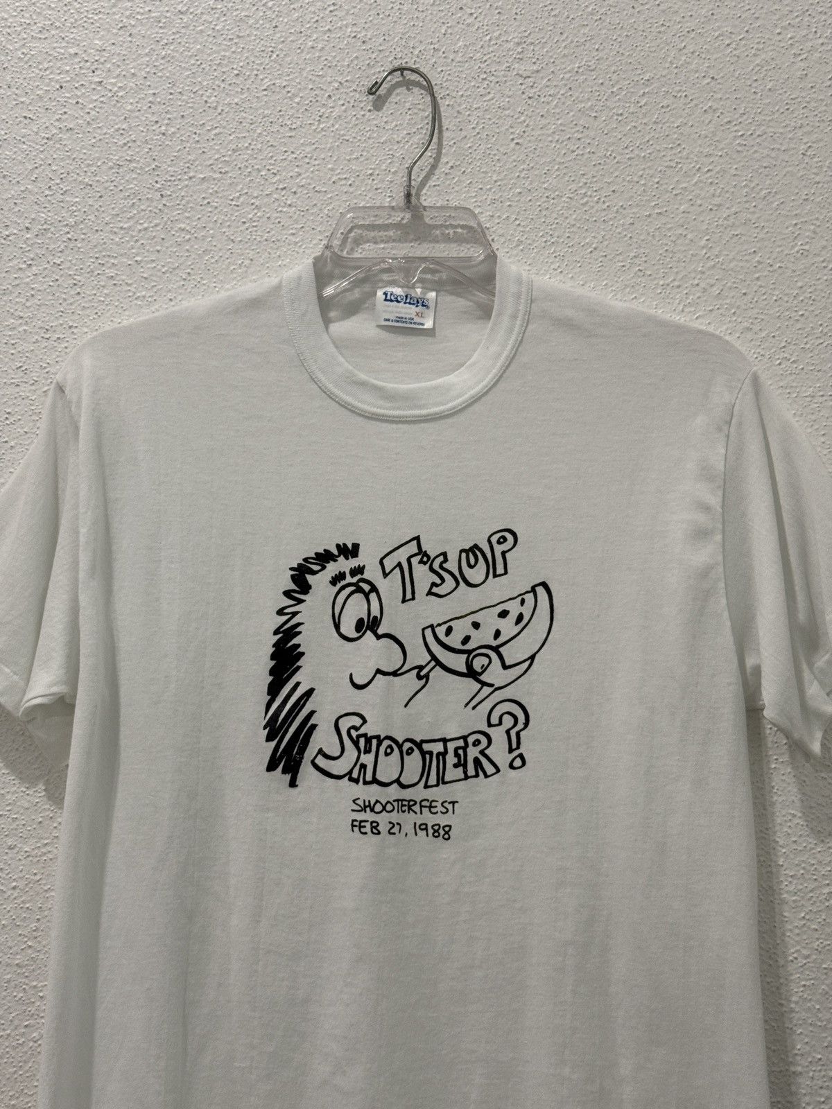 TEE JAYS Vintage 80s T’sup Shooter? 1988 Shooterfest Promo Tshirt XL Size US XL / EU 56 / 4 - 2 Thumbnail
