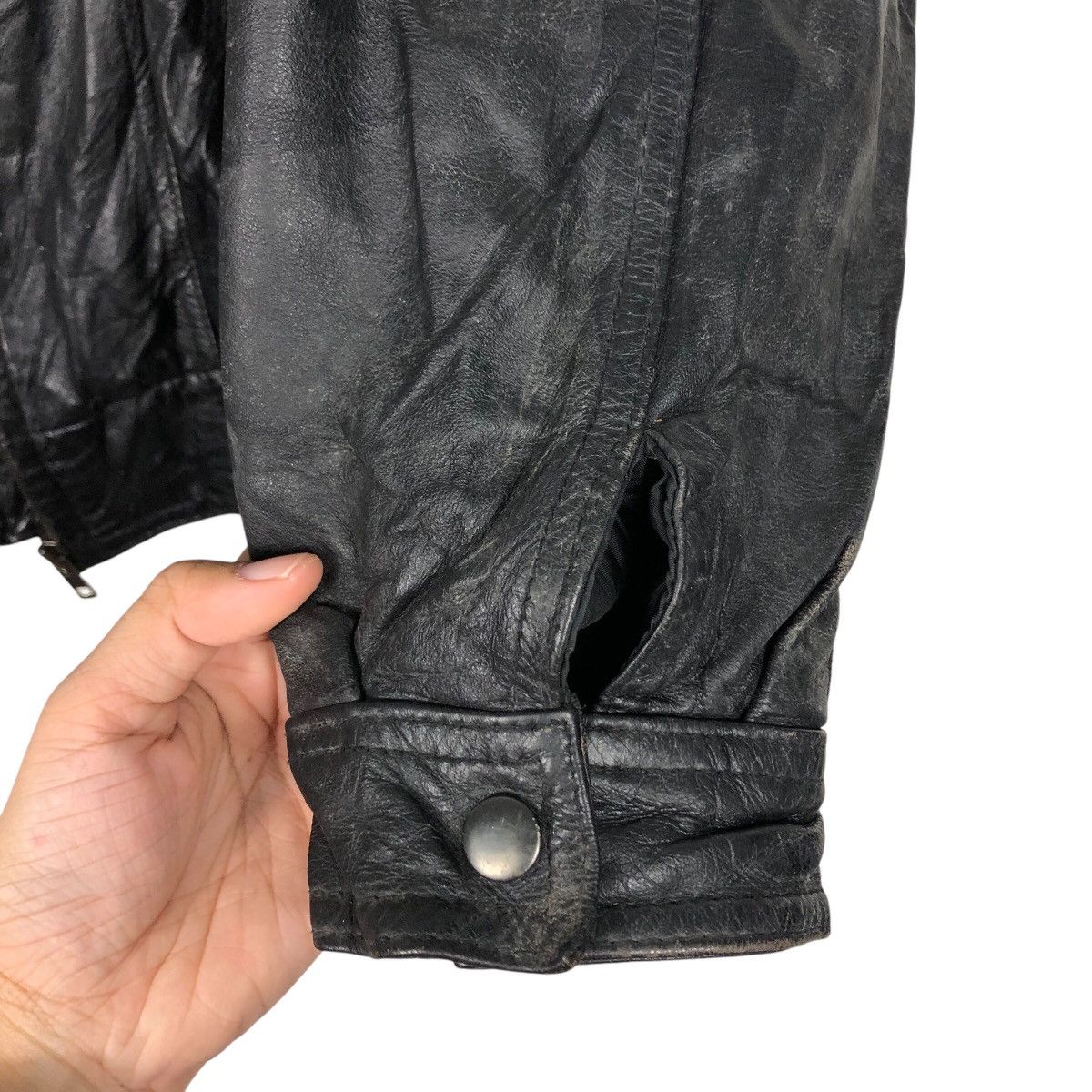 Japanese Brand × Vintage 📌Vintage Biker Leather Jacket Blanket Zania Issey Miyake Size US L / EU 52-54 / 3 - 16 Thumbnail