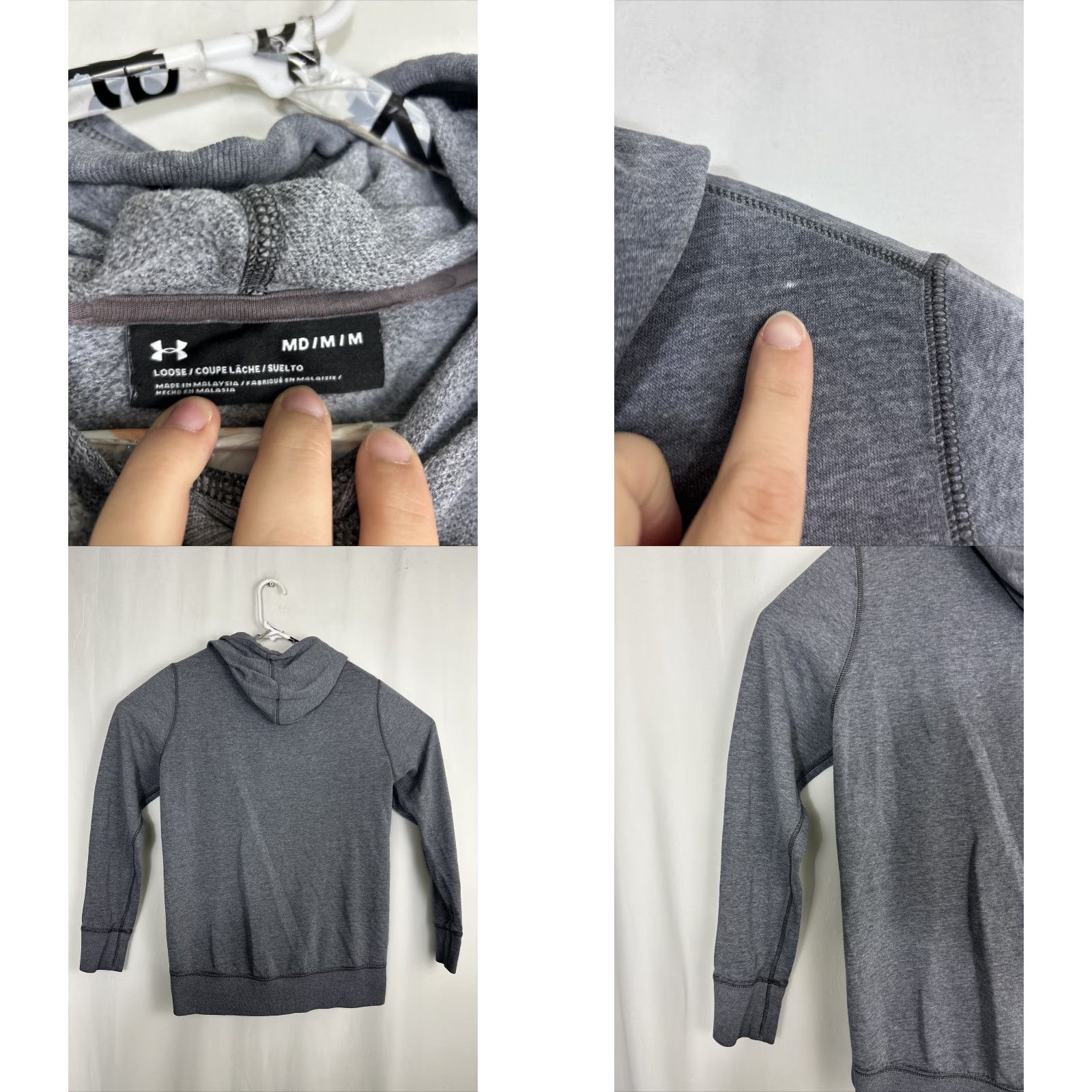 Under Armour Under Armour Womens Hoodie Pullover Gray M Distressed Loose Size M / US 6-8 / IT 42-44 - 9 Thumbnail