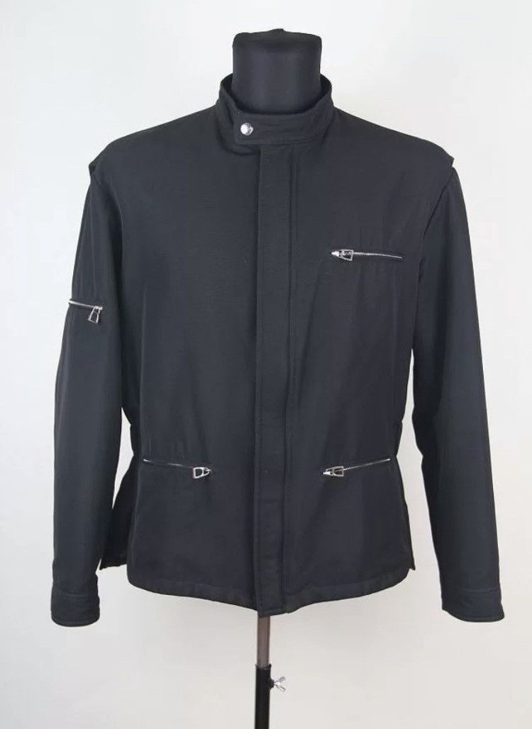 image of Hermes Sellier Nylon Zipped Detail Black Light Jacket, Men's (Size XL)