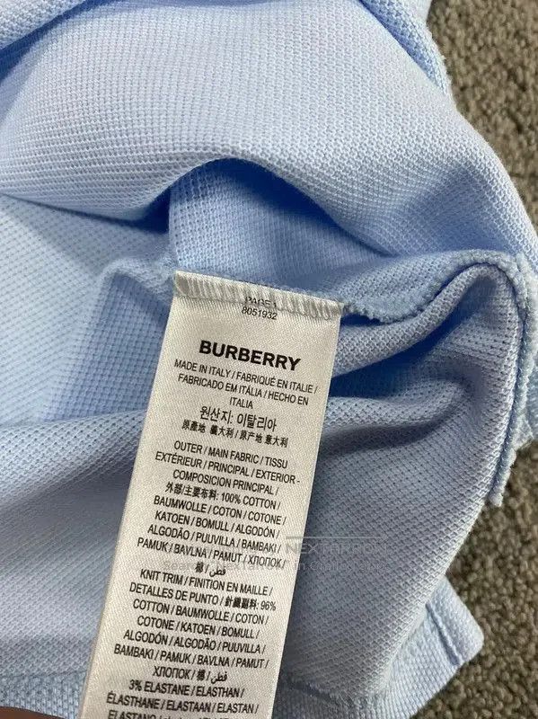 Burberry Burberry Men's Blue Cotton Polo Shirt. Size US L / EU 52-54 / 3 - 3 Thumbnail