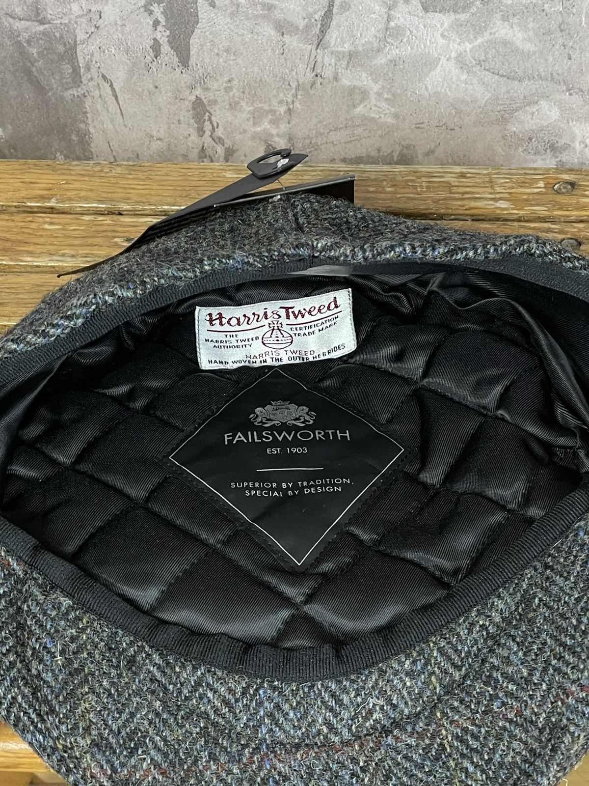 Harris Tweed × Vintage Harris Tweed Vintage Cap Hat 90s Wool Handmade New Size ONE SIZE - 7 Thumbnail