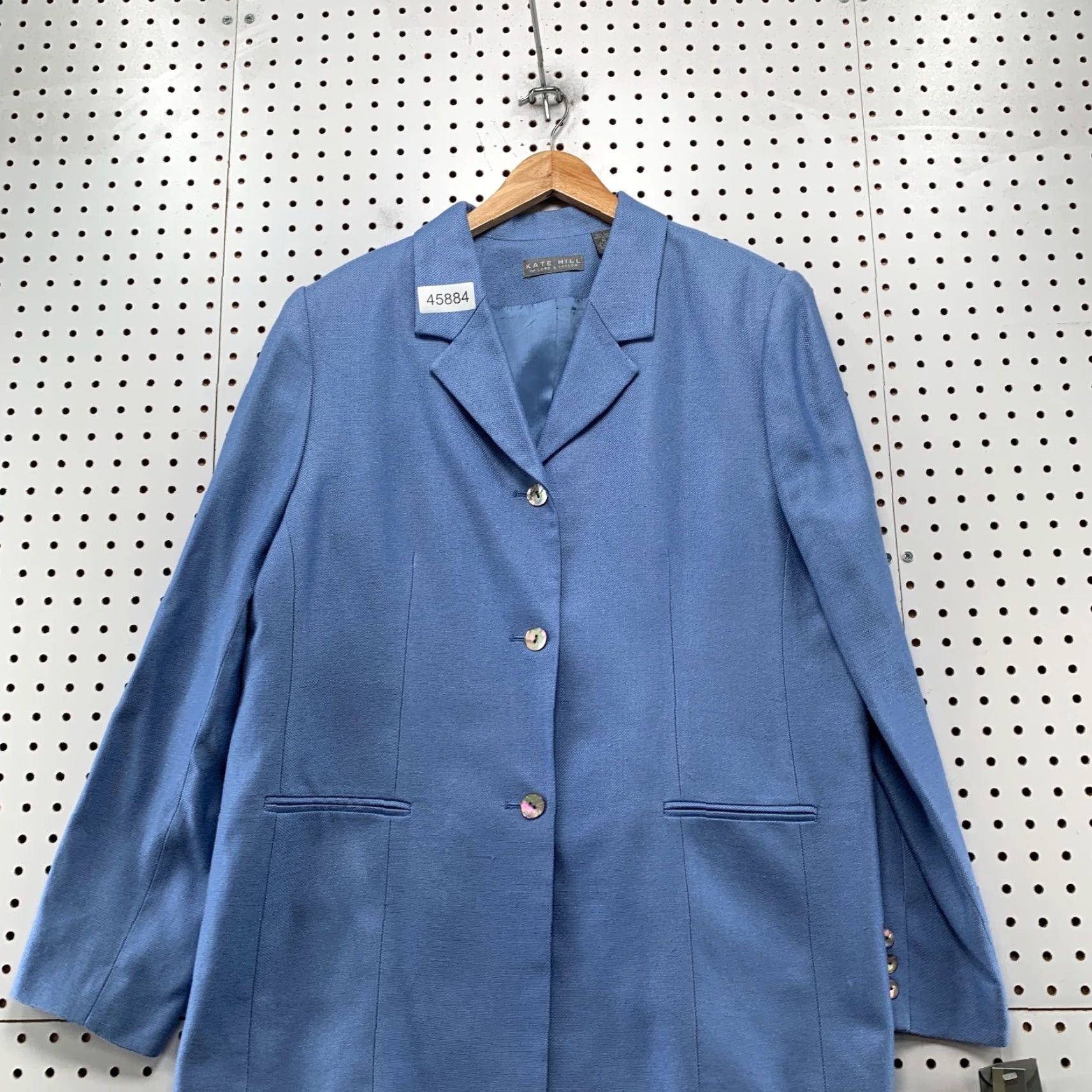 Lord & Taylor LORD & TAYLOR Kate Hill 100% Silk Blazer Womens 16 Blue NWT Work Business Size XXL / US 16-18 / IT 52-54 - 2 Thumbnail