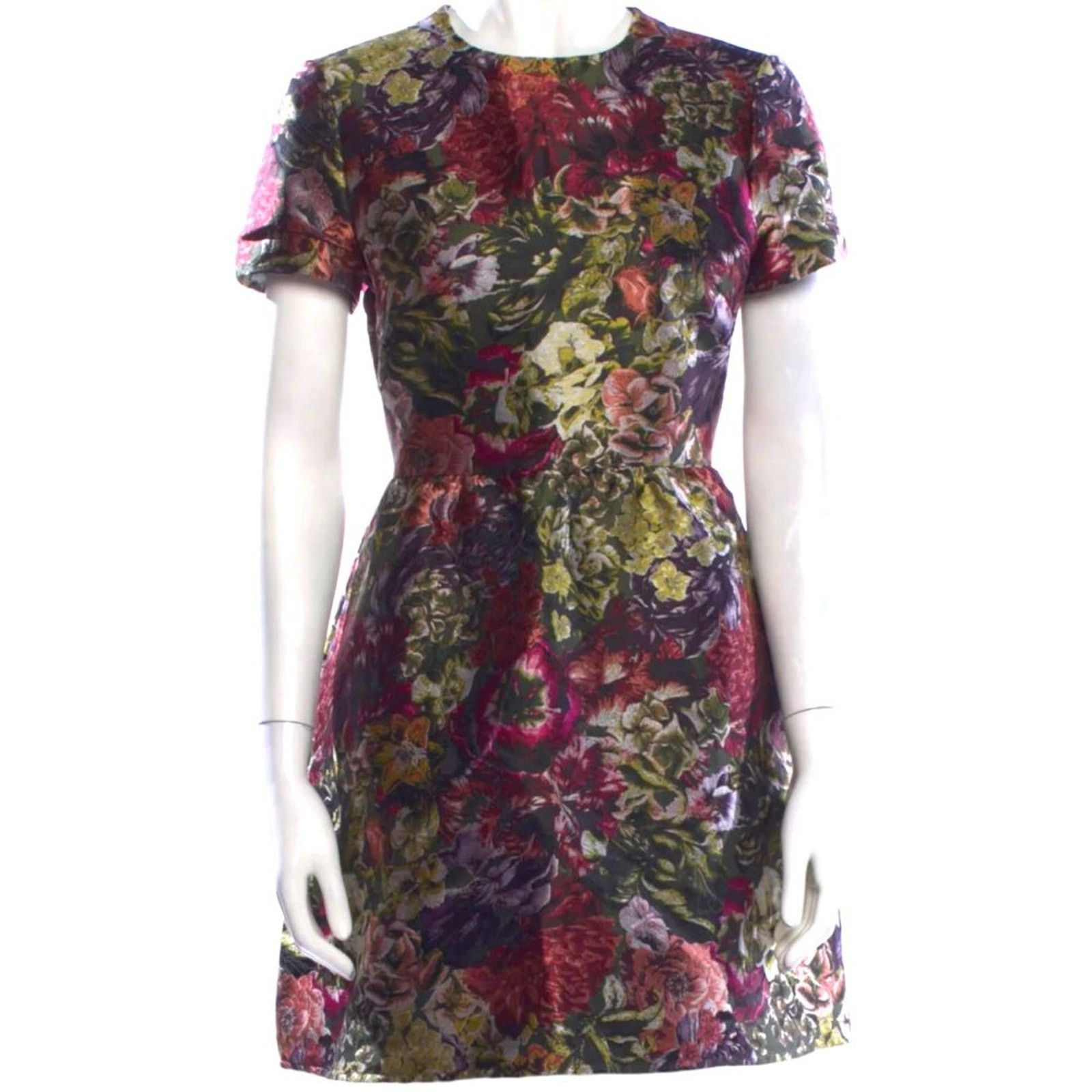 navy blue dress for baby girl $5700 Valentino Women's Green Silk Cady Self-Tie Neck Cape A-Line Dress  Size 38 main image 1