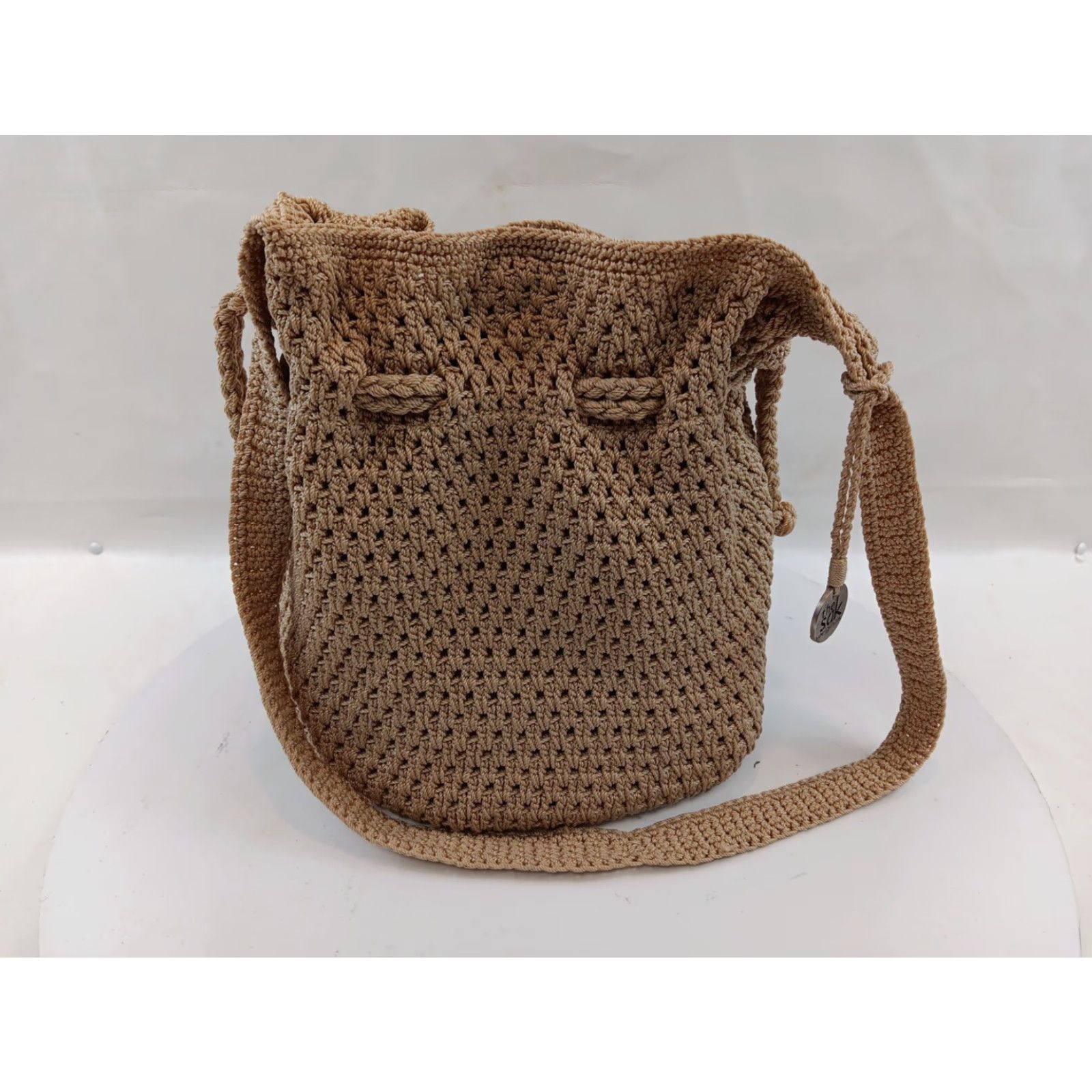 The Sak The Sak Bucket Bag Crochet Purse Crossbody Beige Drawstring LOGO Size ONE SIZE - 5 Thumbnail