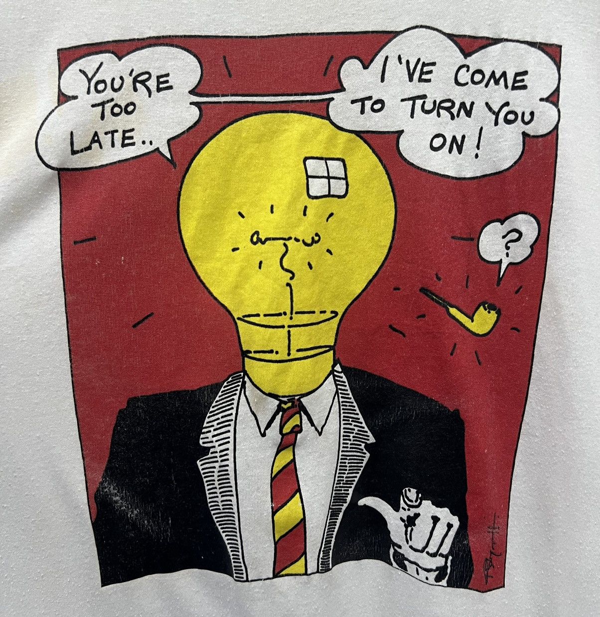 Band Tees RARE VINTAGE ROBYN HITCHCOCK THE MAN WITH LIGHTBULD HEAD Size US M / EU 48-50 / 2 - 4 Thumbnail