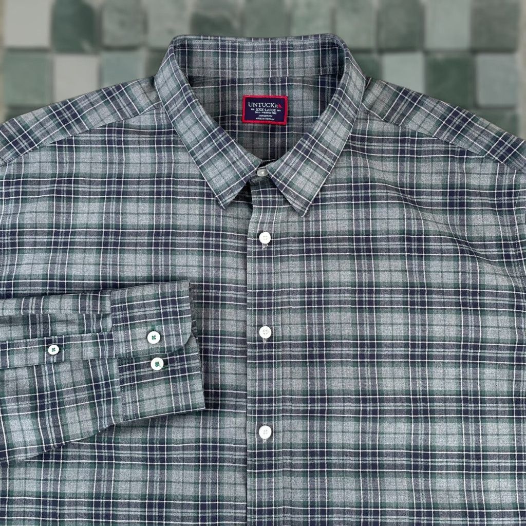 UNTUCKit UNTUCKit Devitt Shirt Men 3XLT Tall Gray Plaid Wrinkle Free Long Sleeve NWOT Size US XXL / EU 58 / 5 - 1 Thumbnail