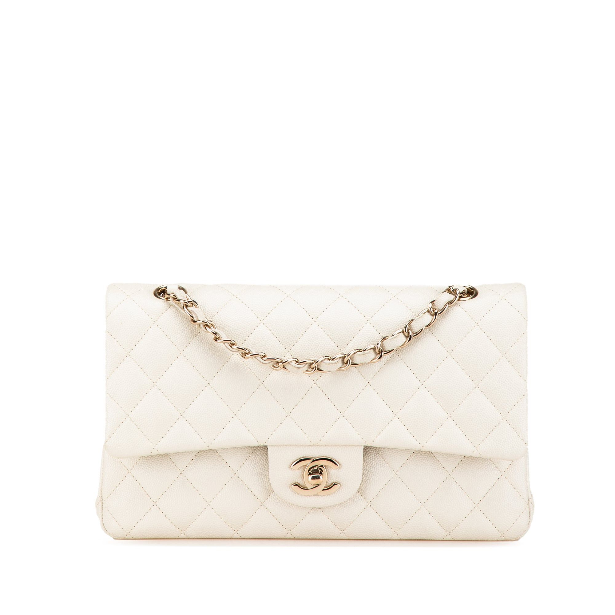 Chanel Chanel Medium Classic Caviar Double Flap White Size ONE SIZE - 1 Thumbnail