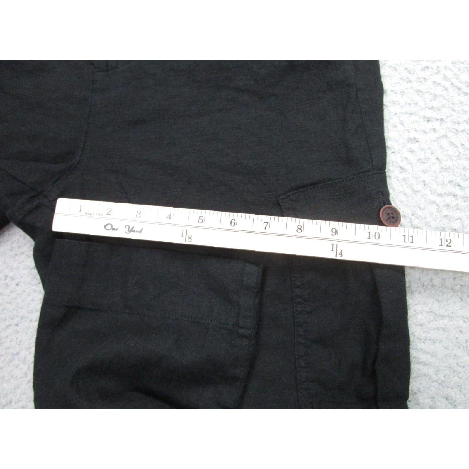 Lucky Brand VINTAGE Lucky Brand Cargo Pants Womens Medium Black Casual Travel Outdoor Linen Rayon Elastic Waist Pockets 29in Inseam Size 32" / US 10 / IT 46 - 6 Thumbnail
