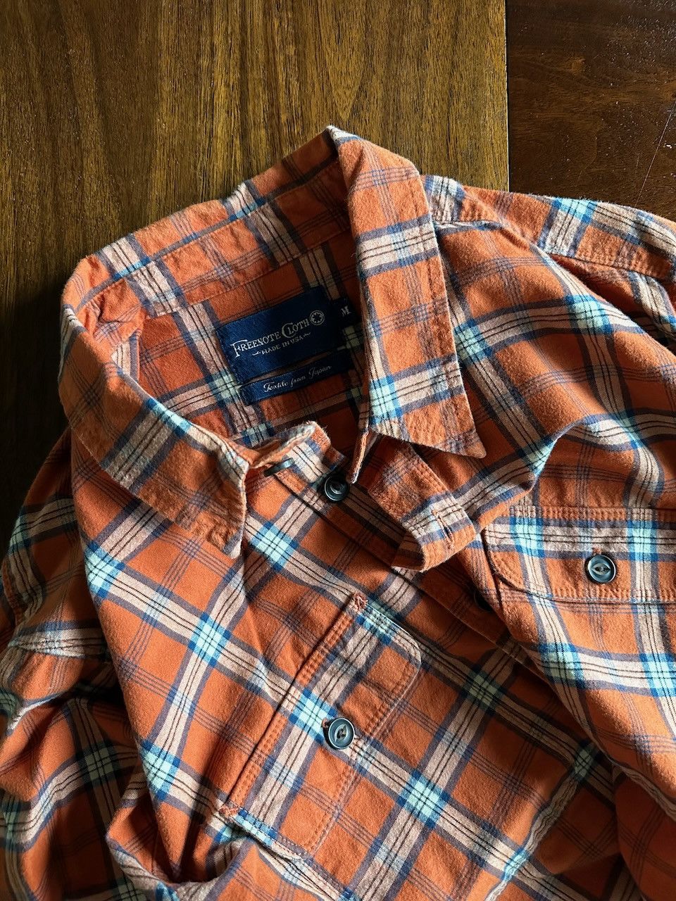 image of Freenote x Freenote Cloth Jepson Shirt in Orange, Men's (Size Medium)