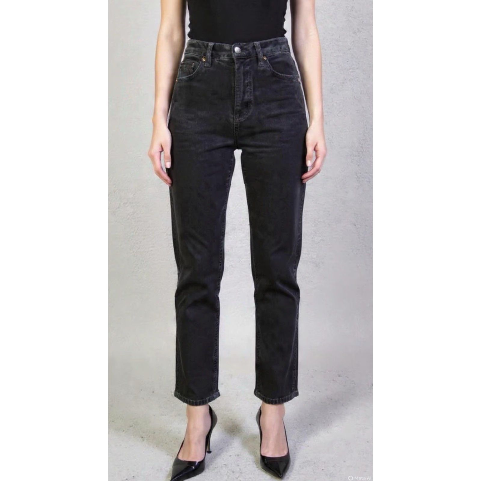Vintage Current/Elliott Pants Womens 26 Black Corduroy Ankle Cropped Skinny Punk Goth Womens Size 26" / US 2 / IT 38 - 2 Thumbnail
