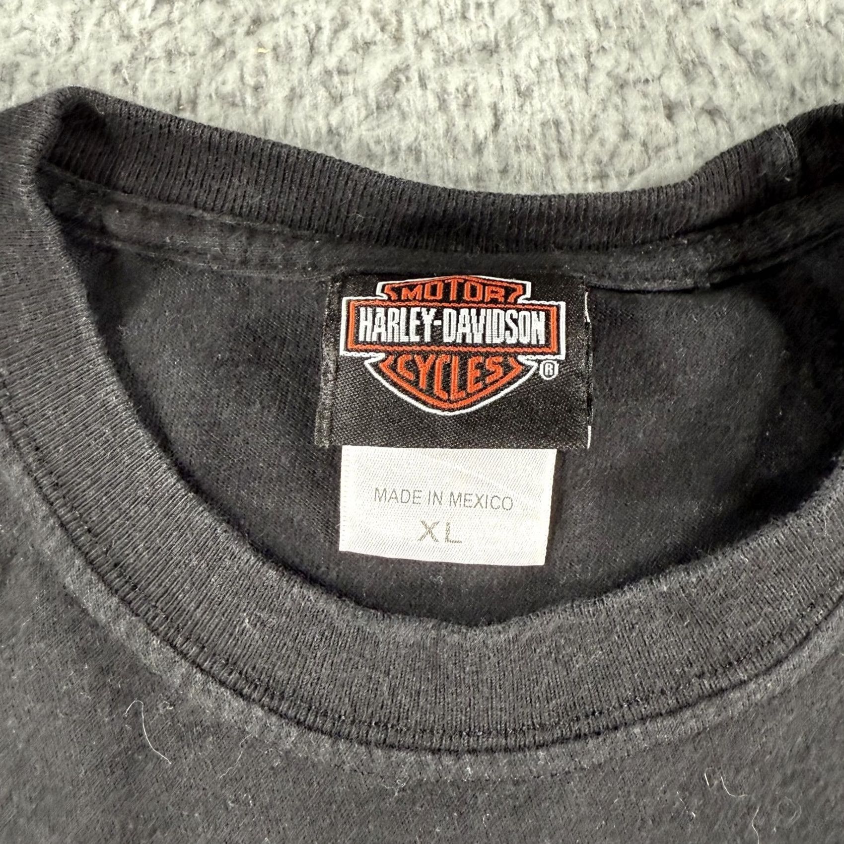 Harley Davidson Harley-Davidson Shirt Mens XL Black Long Sleeve Flames Skulls Panama City Beach Graphic Print Crew Neck Front Back Limited Edition VINTAGE? Size US XL / EU 56 / 4 - 6 Thumbnail