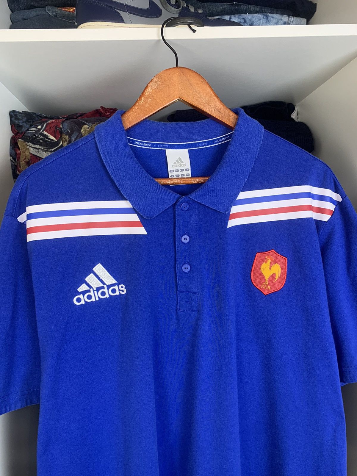 Adidas Adidas France 2012 Polo T-shirt Size US XL / EU 56 / 4 - 2 Thumbnail
