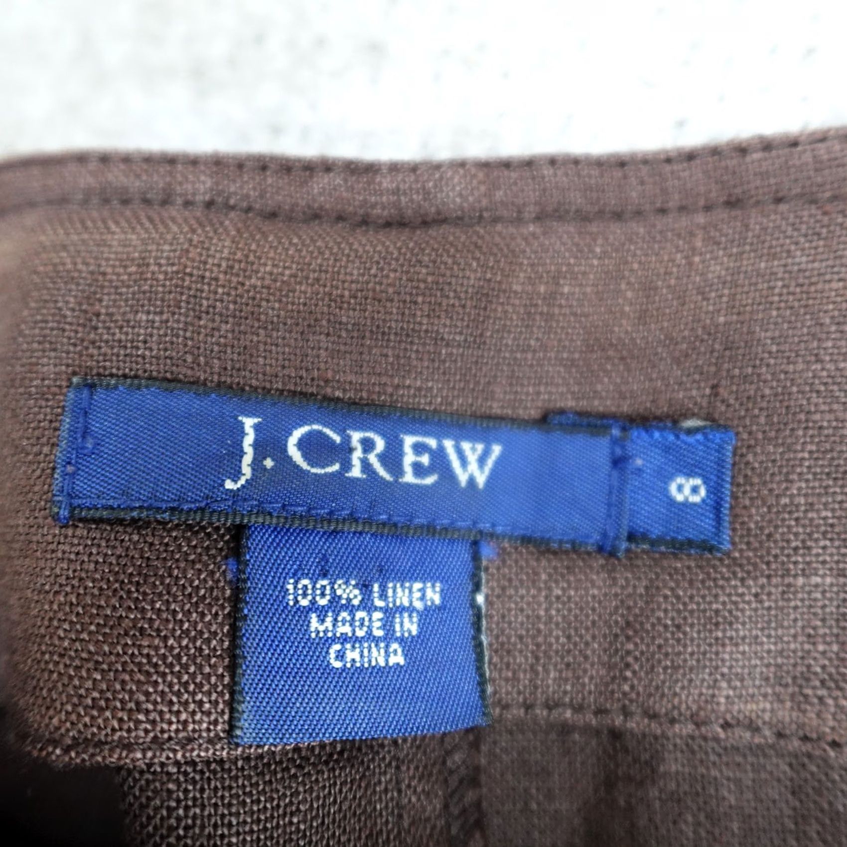 J.Crew VINTAGE J.CREW Womens Dress Brown Solid 100% Linen Cami 8 Size M / US 6-8 / IT 42-44 - 6 Thumbnail