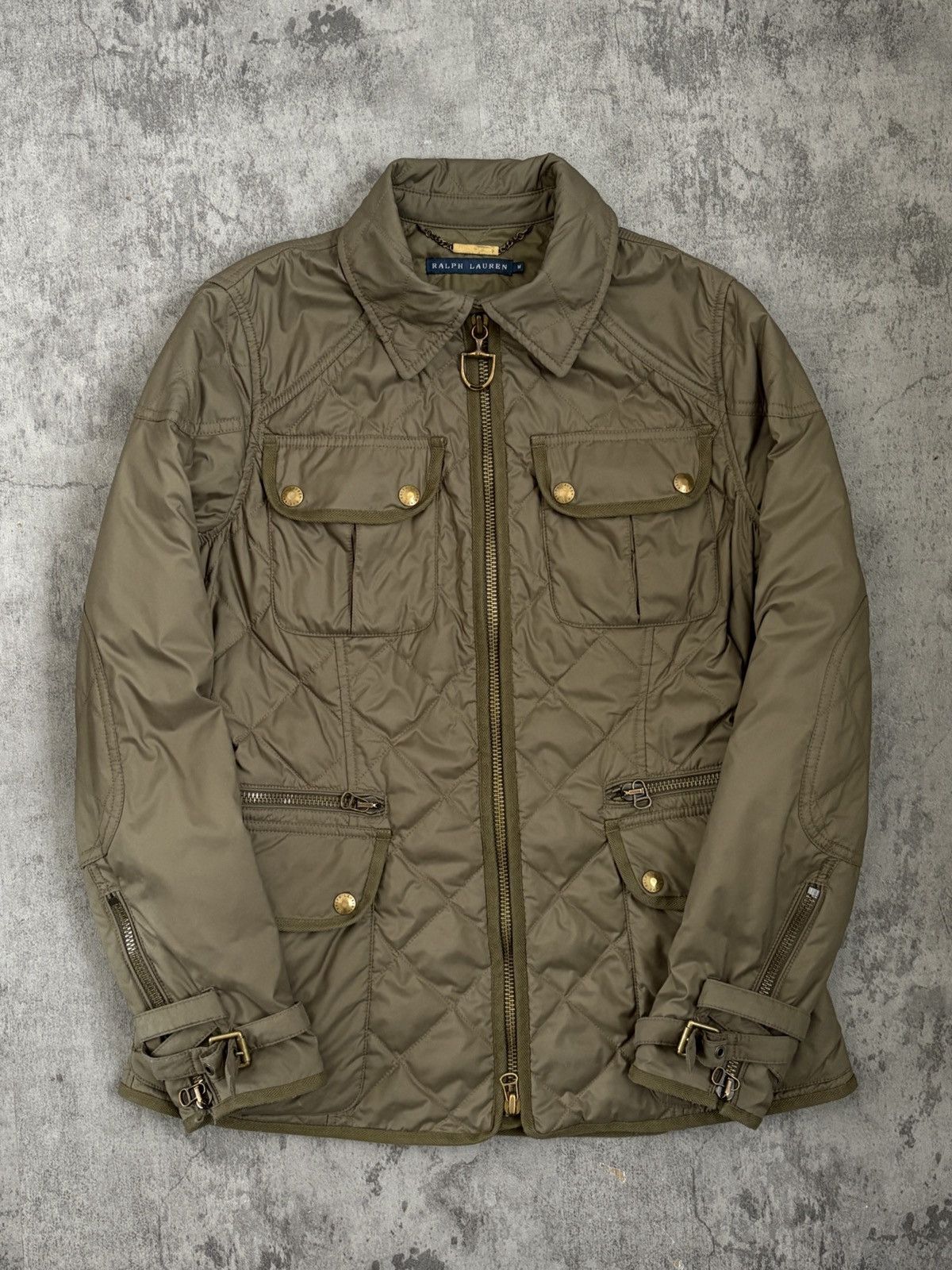 Ralph Lauren Ralph Lauren Olive Green Down & Feather Quilted Zip Jacket Size M / US 6-8 / IT 42-44 - 1 Thumbnail