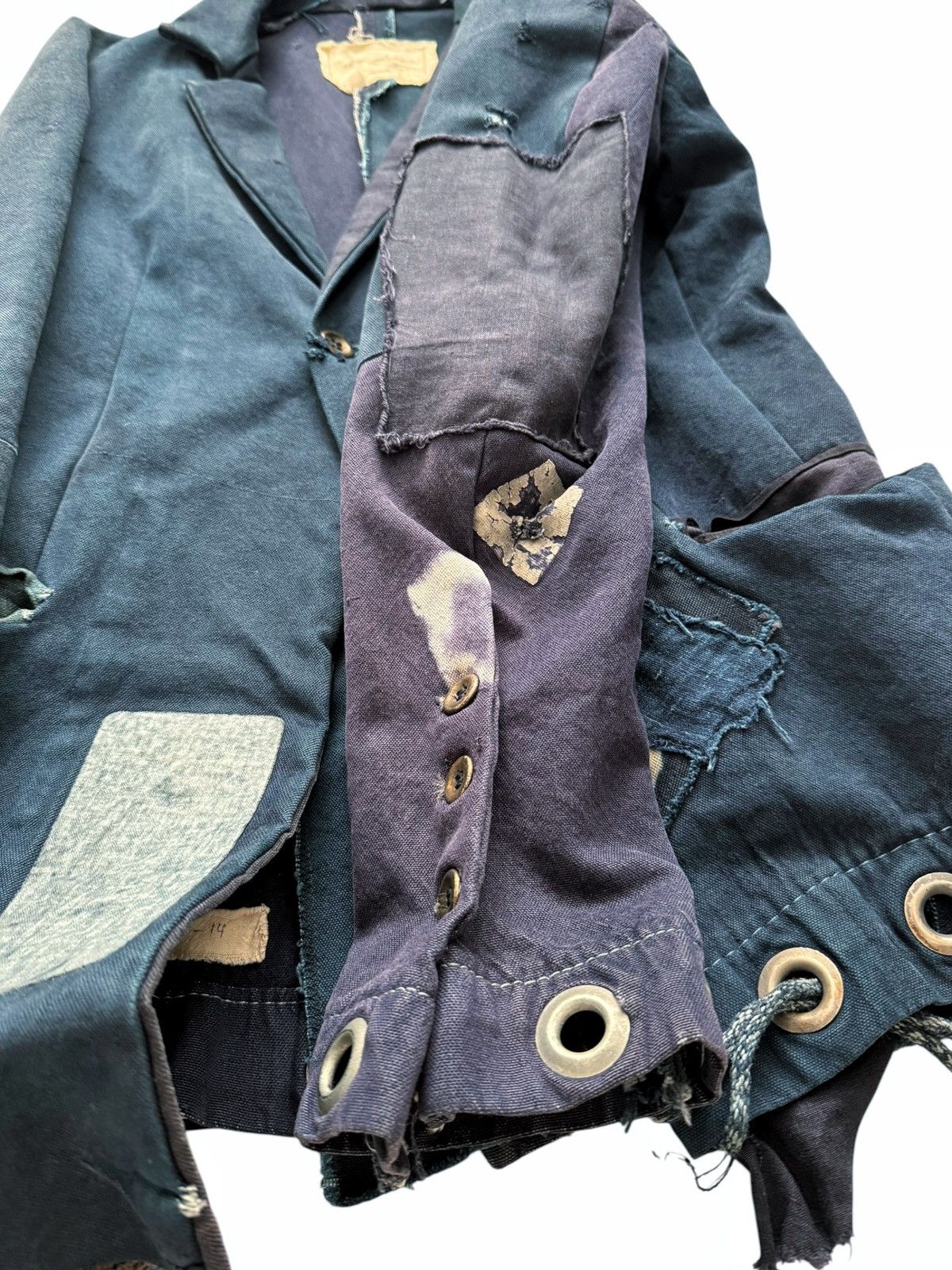 Greg Lauren 2014 OG THE BLUE Patchwork Mailbag Blazer Size US S / EU 44-46 / 1 - 19 Thumbnail