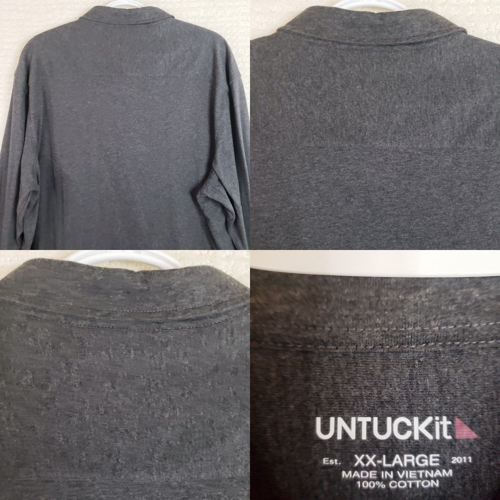 UNTUCKit UNTUCKit Button Up Shirt 2XL Mens Long Sleeve Gray Soft Jersey Like Material Shirt Size US XXL / EU 58 / 5 - 8 Thumbnail