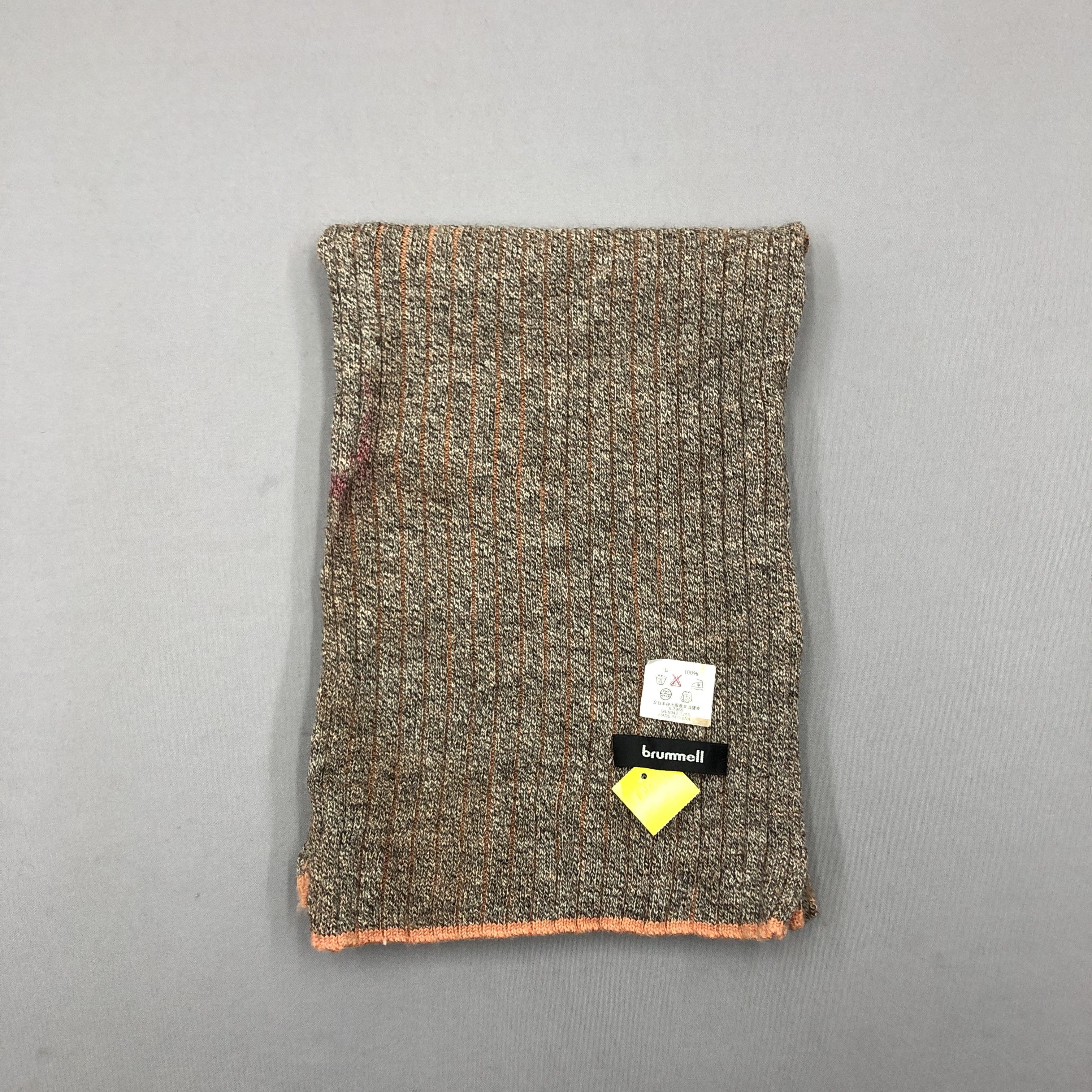 Japanese Brand Vintage Brummell Scarf Muffler Wool Cashmere Scarves Size ONE SIZE - 2 Thumbnail