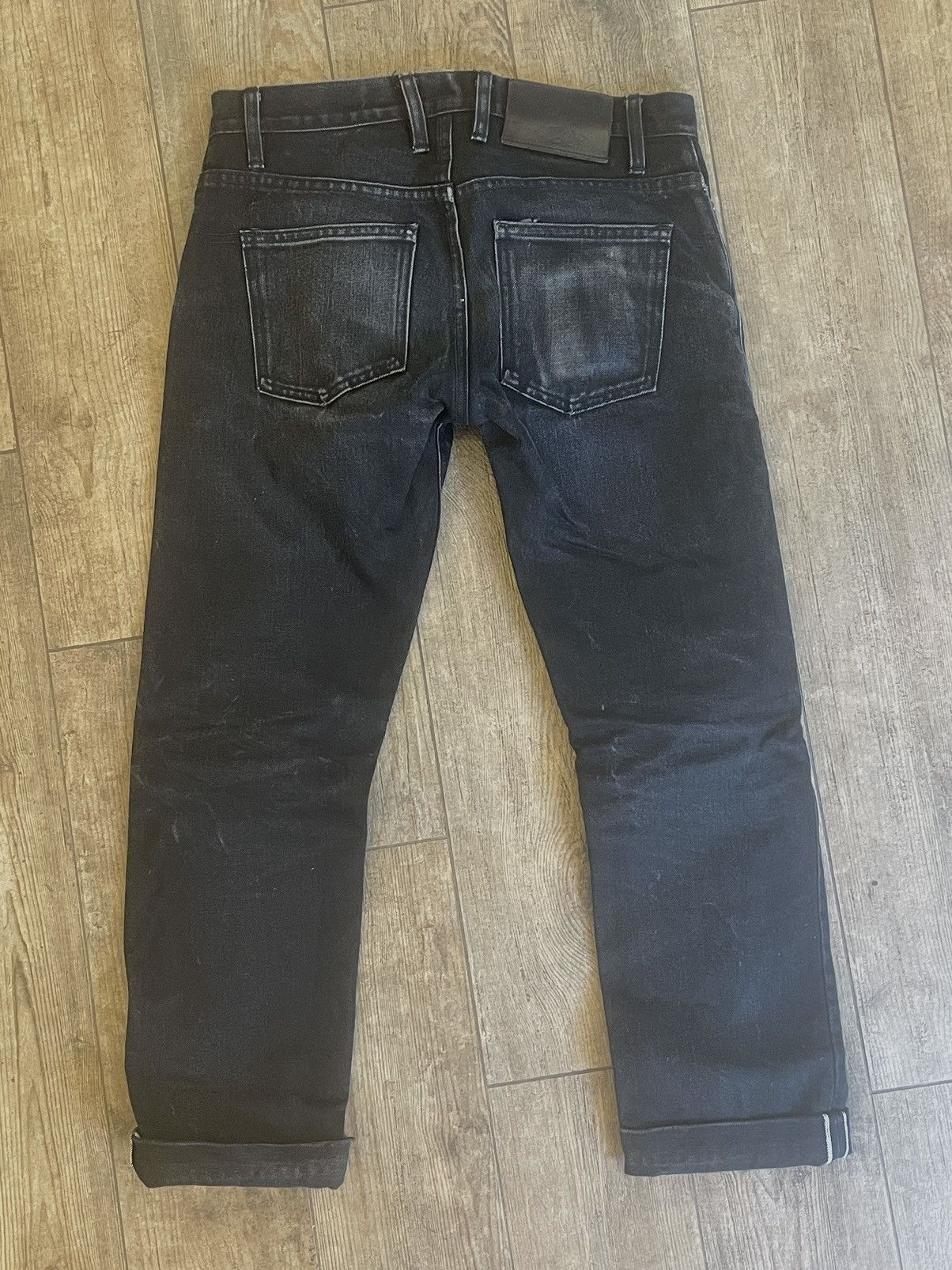 3sixteen ST⁠-⁠220x Slim Tapered ⁠-⁠ Double Black Selvedge Denim Jeans Size US 30 / EU 46 - 2 Thumbnail