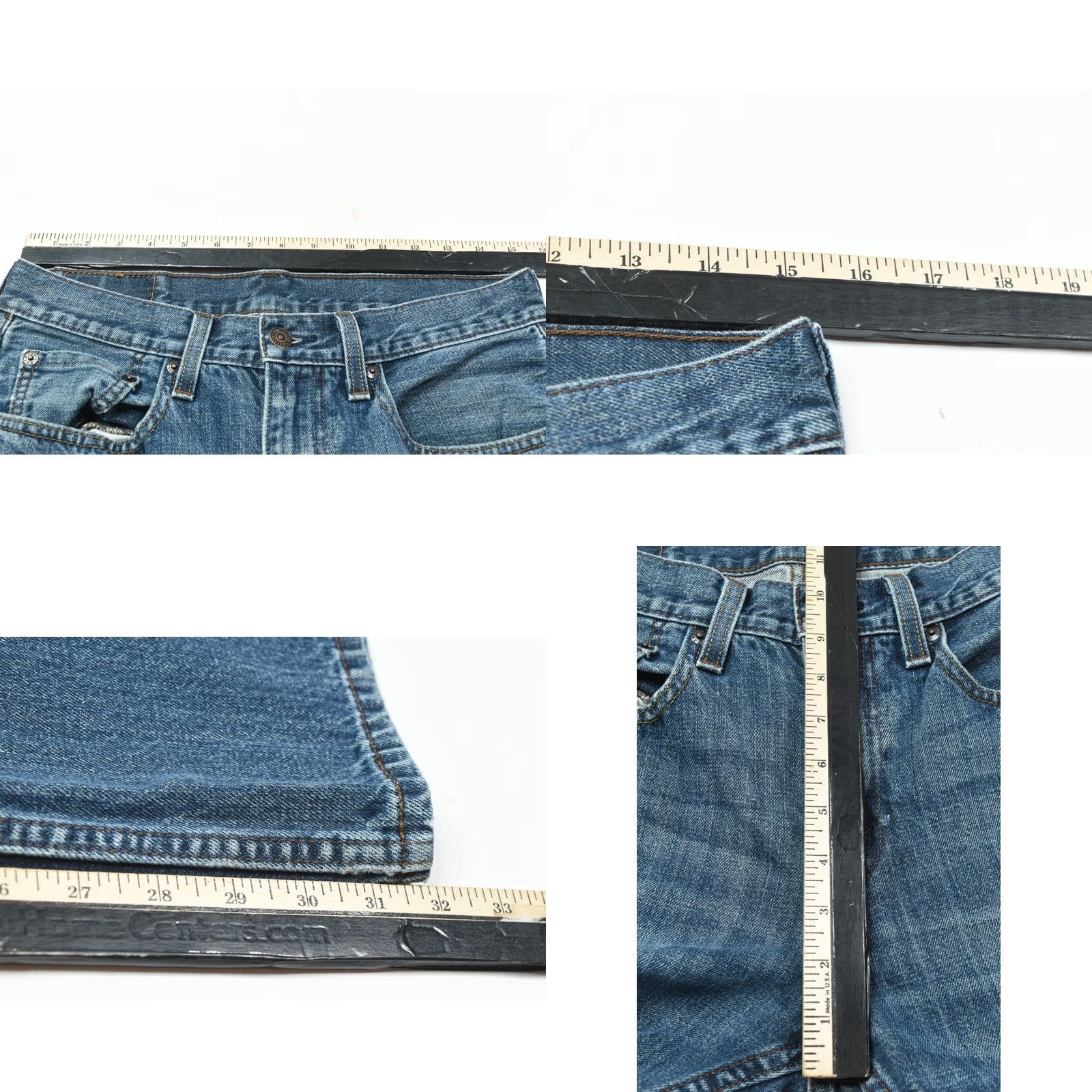 Levi's Levis 527 Boot Cut Jeans Mens 31x34 Blue 5-Pocket Distressed Denim Regular Inseam 32 2-Pocket? Size US 31 - 8 Thumbnail