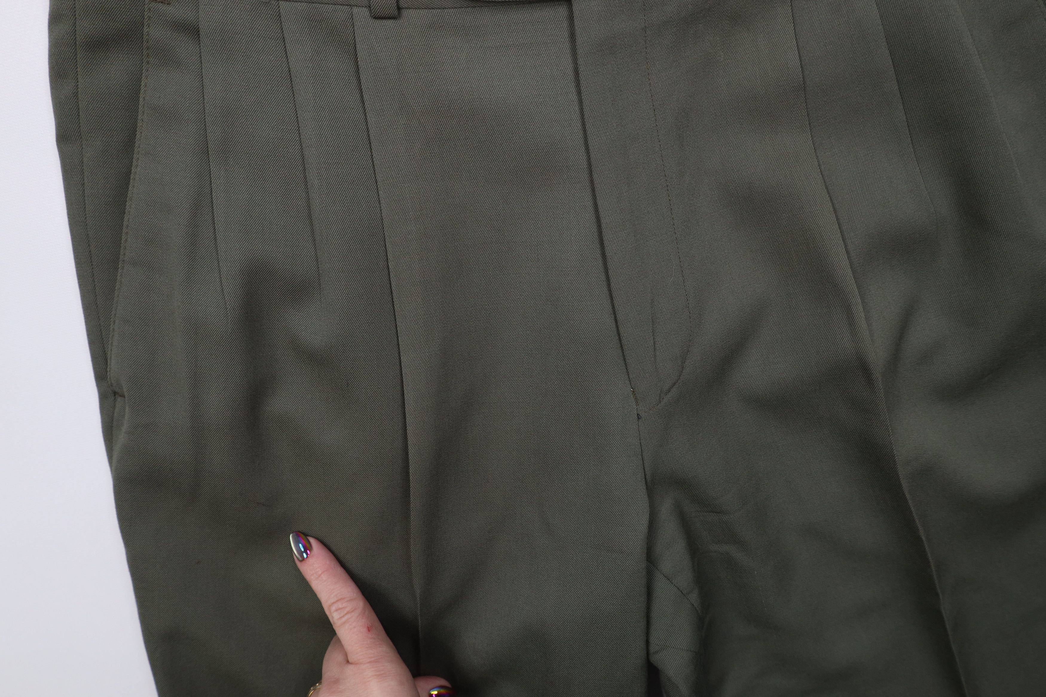 Vintage Vintage 90s Streetwear Wool Knit Wide Leg Chino Pants Green Size US 34 / EU 50 - 7 Thumbnail