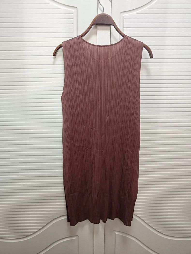 Issey Miyake Issey Miyake size:3 Brown vest dress Size XS / US 0-2 / IT 36-38 - 2 Thumbnail