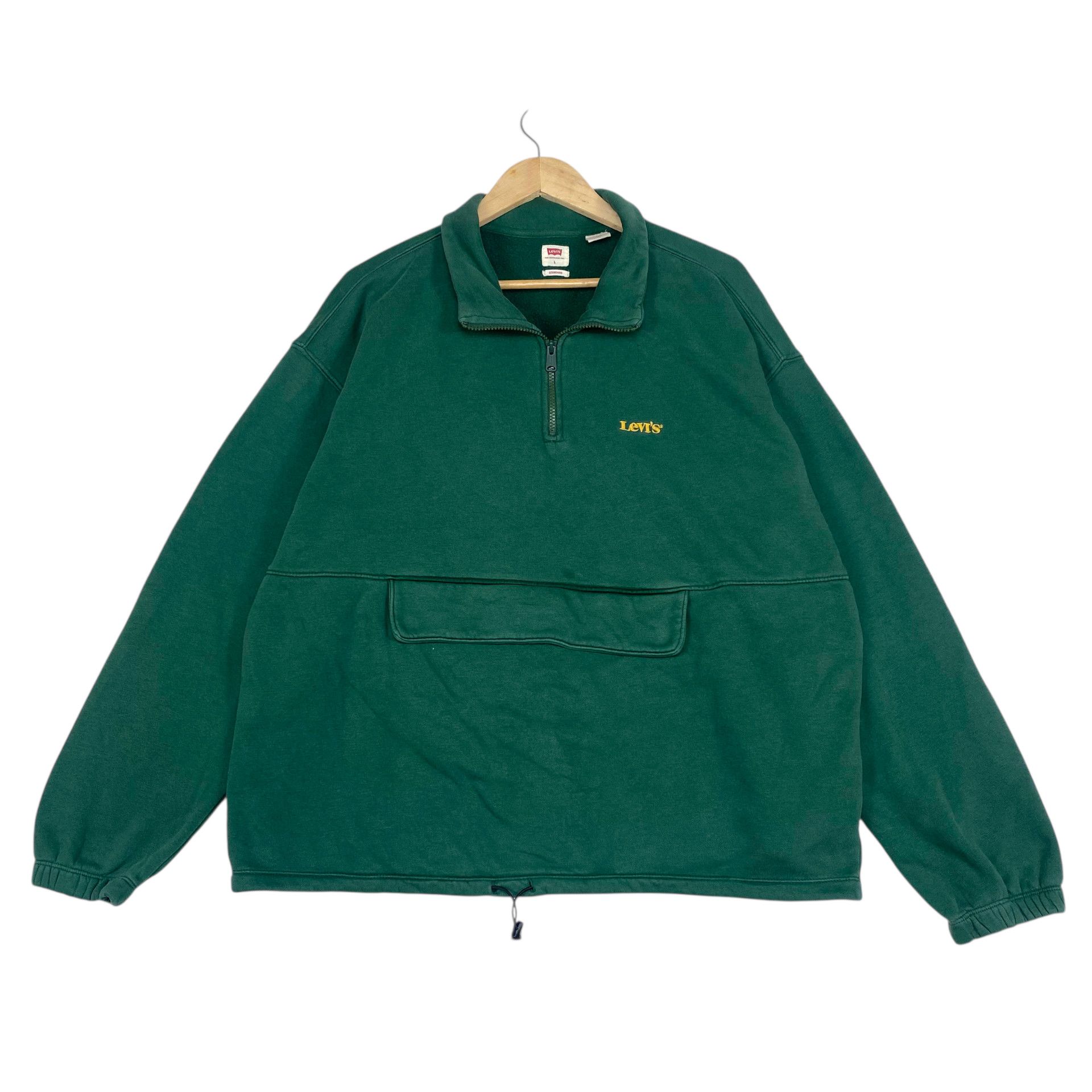 Levi's Vintage Clothing 💥 LEVIS HALFZIP PULLOVER GREEN SWEATSHIRT Size US L / EU 52-54 / 3 - 1 Thumbnail