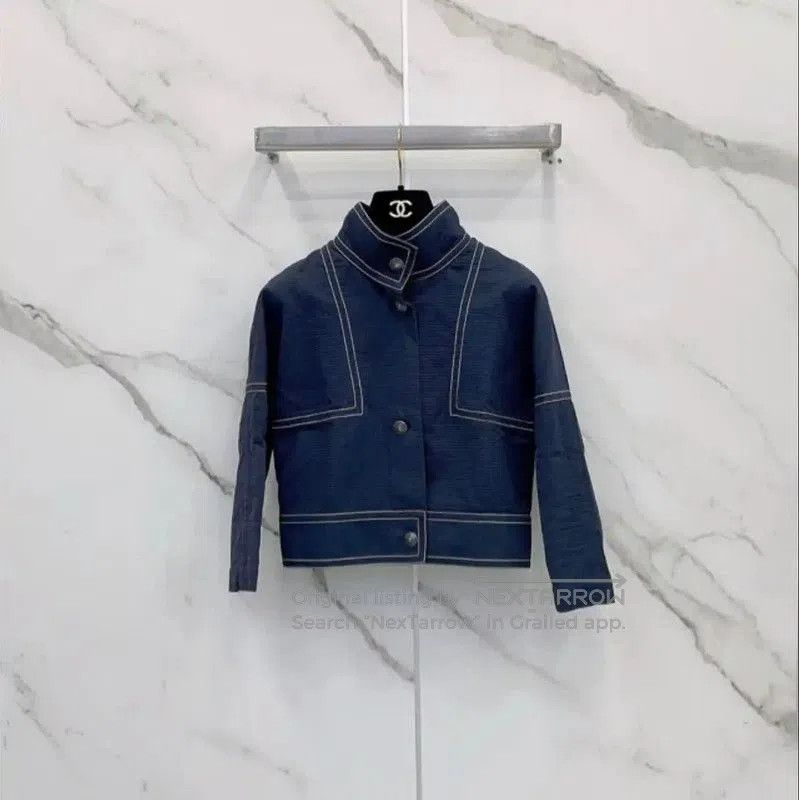 Chanel Chanel Blue Cotton Women’s Jacket . Size S / US 4 / IT 40 - 1 Thumbnail