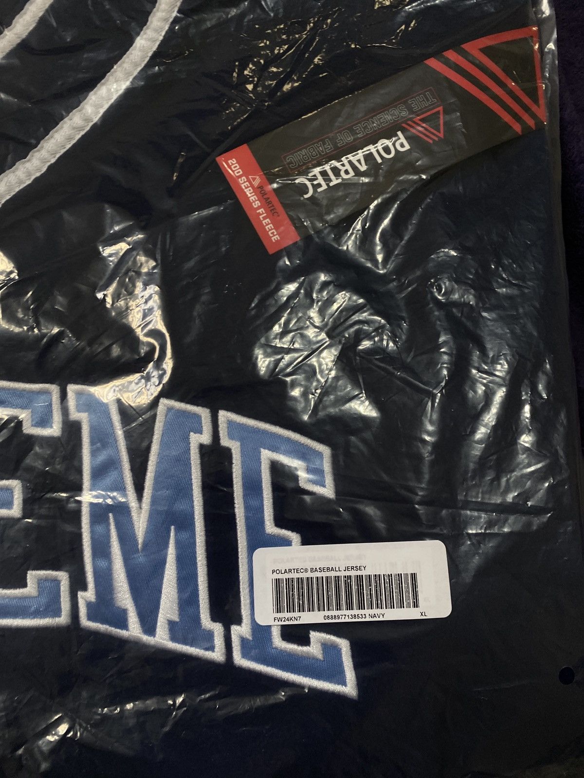 Supreme Supreme Polartec Baseball Jersey Navy | Grailed