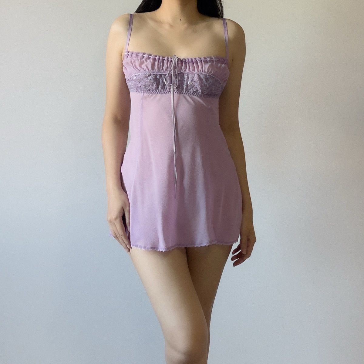 Victoria's Secret Victoria’s Secret Lavender Silk Mini Slip Dress (S) Size S / US 4 / IT 40 - 1 Thumbnail