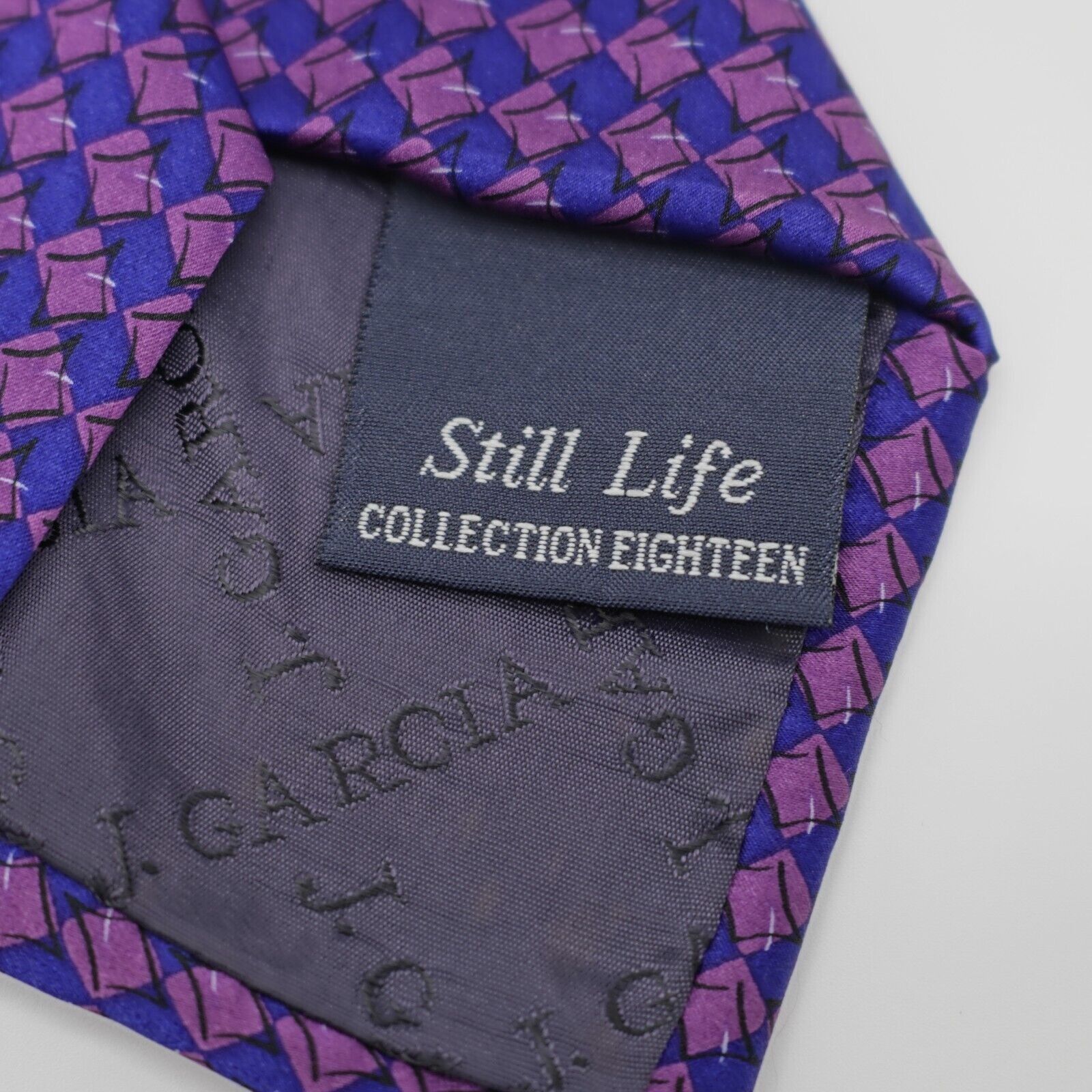 Vintage J. Garcia Purple Blue Print Still Life Collection 18 Geometr Size ONE SIZE - 4 Thumbnail