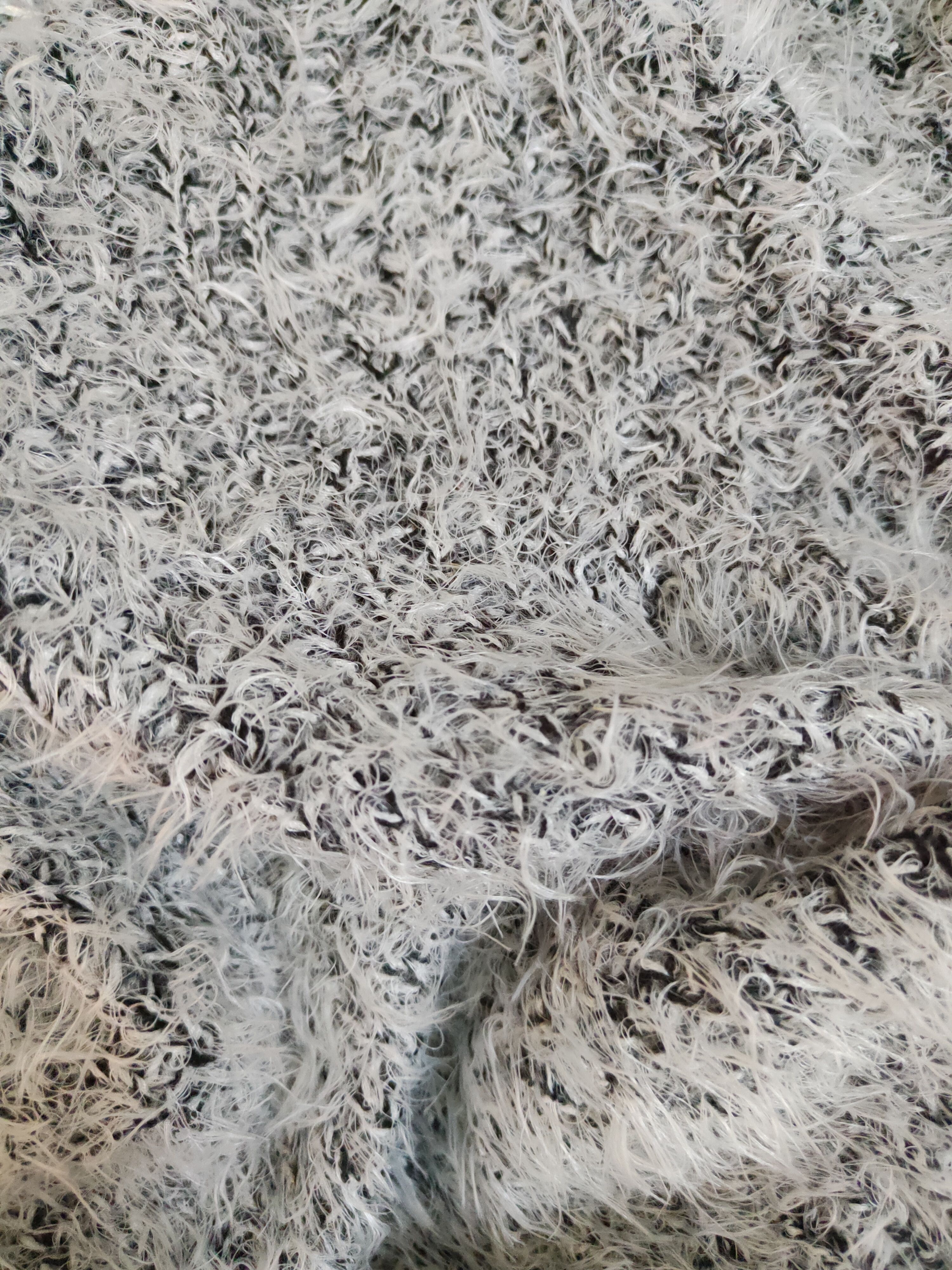 Homespun Knitwear Blue Strive White Shag Shaggy Fur Mohair Knitwear #S1985 Size L / US 10 / IT 46 - 10 Thumbnail