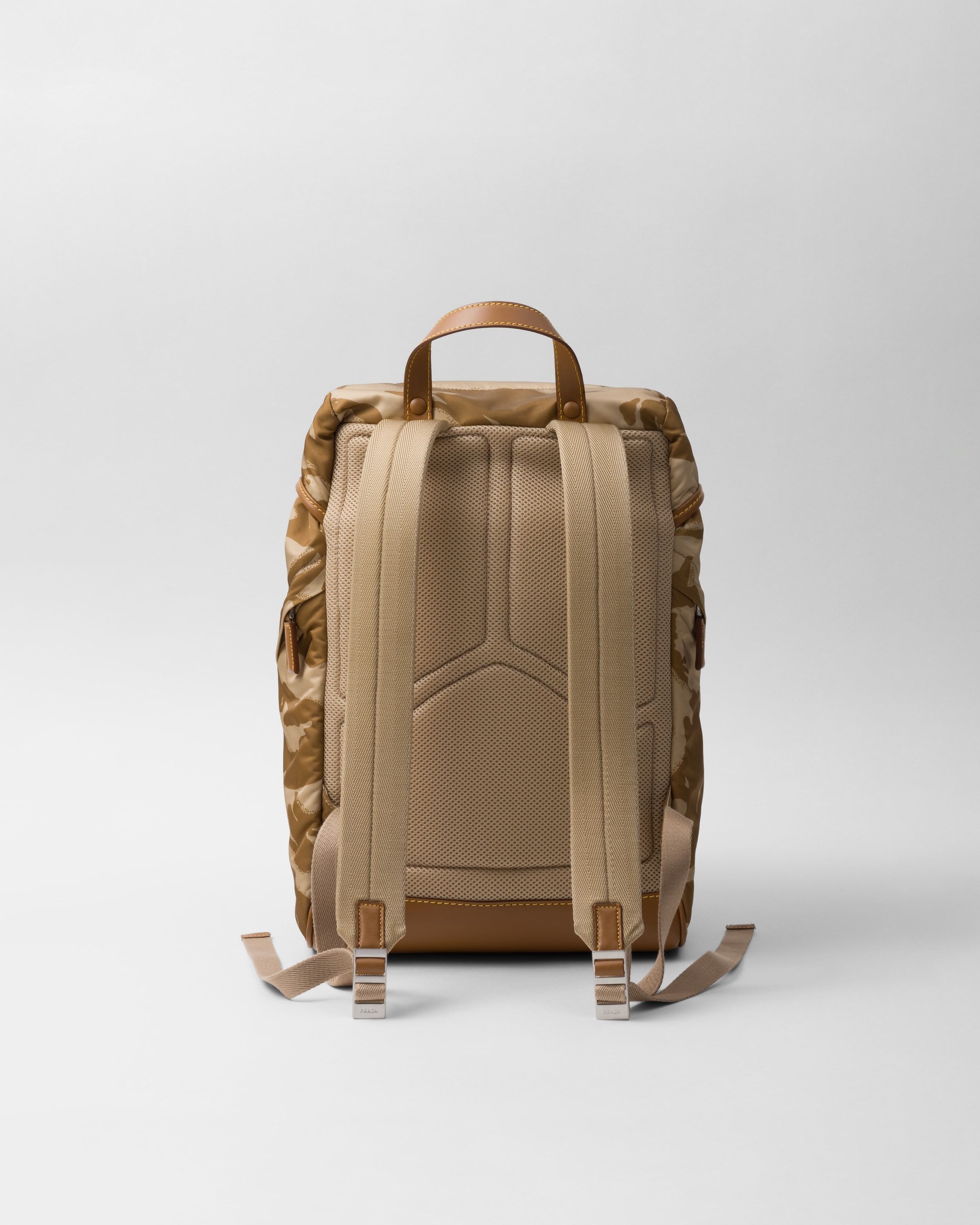 Prada oc11z0625 Size: OS / Printed Re-Nylon Backpack Brown/Beige Size ONE SIZE - 3 Thumbnail