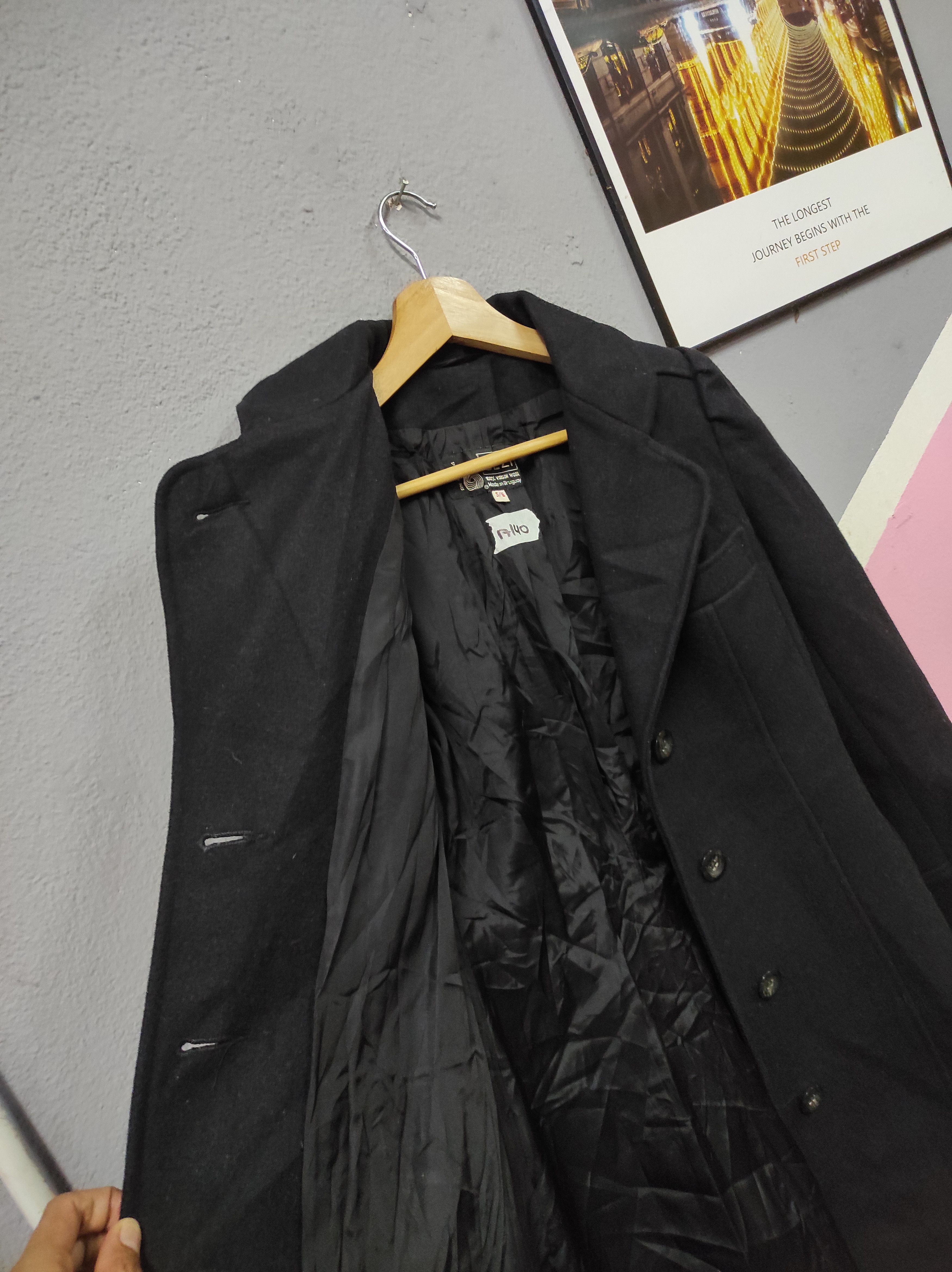 UZZI VIRGIN WOOL VTG OVERCOAT LONG JACKET DRESS