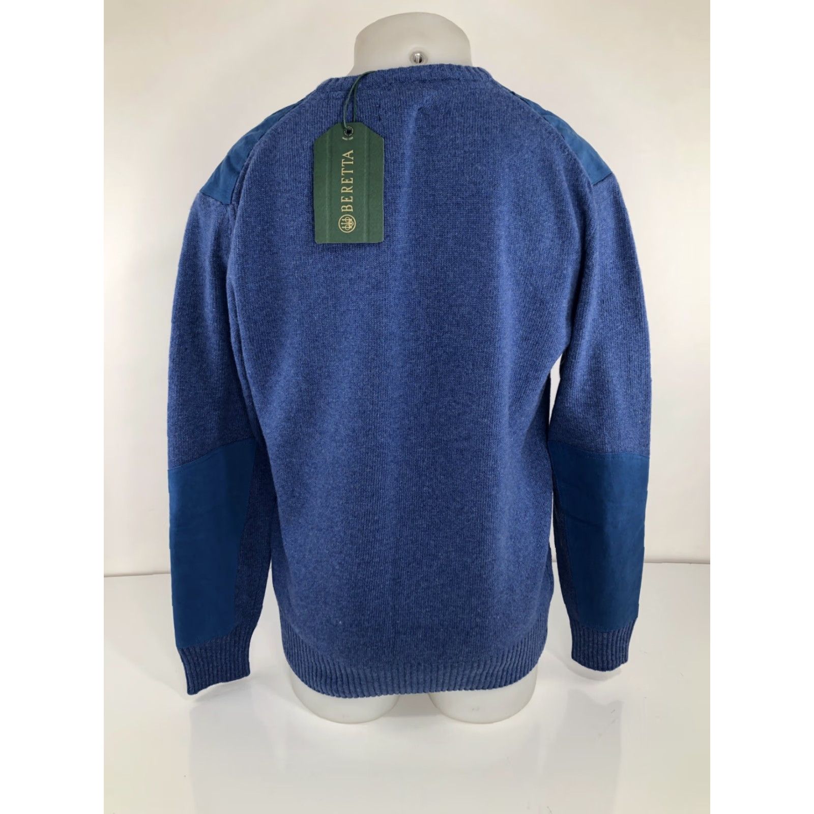 Vintage Beretta Italy Sweater - Pullover Wool V-Neck L Men Blue Embroidered Patches 80% Wool Tags NWT Size US L / EU 52-54 / 3 - 4 Thumbnail