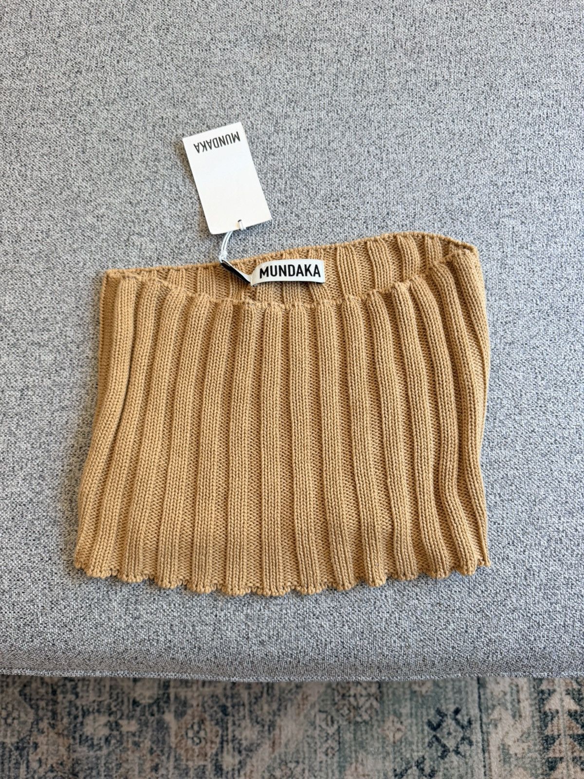 Other Mundaka tan knit sweater cropped tube top M nwt Size M / US 6-8 / IT 42-44 - 1 Thumbnail