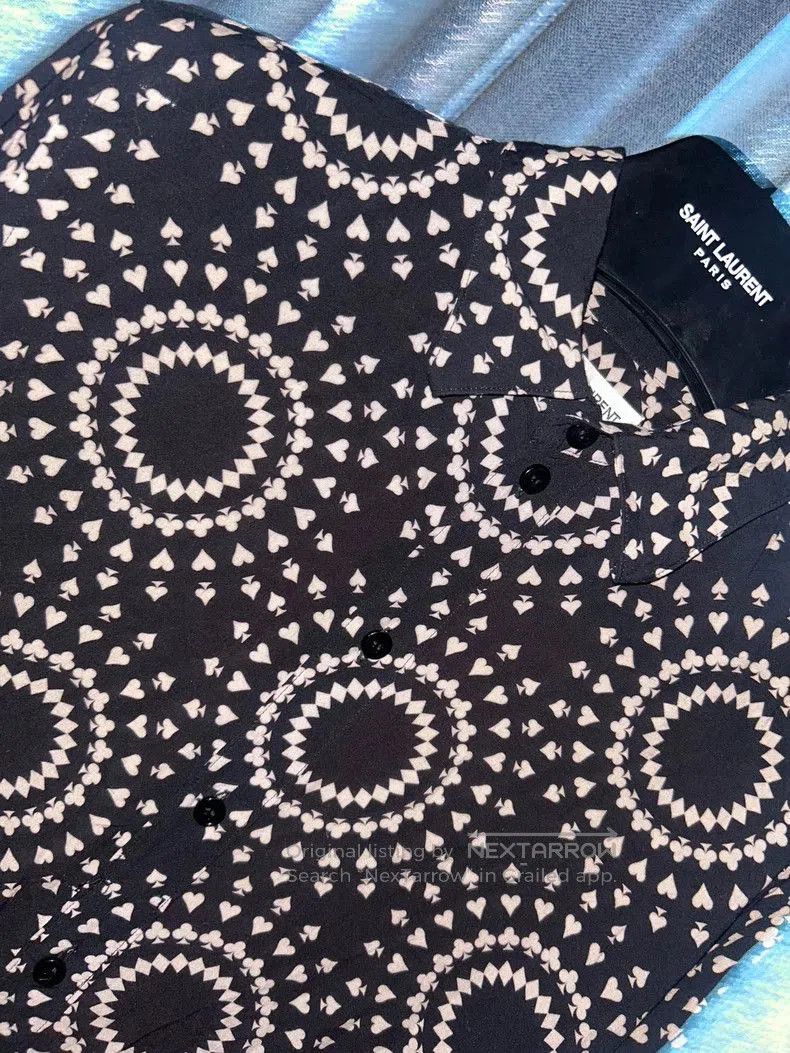 Saint Laurent Paris Saint Laurent Heart Poker Print Shirt. Size US S / EU 44-46 / 1 - 3 Thumbnail