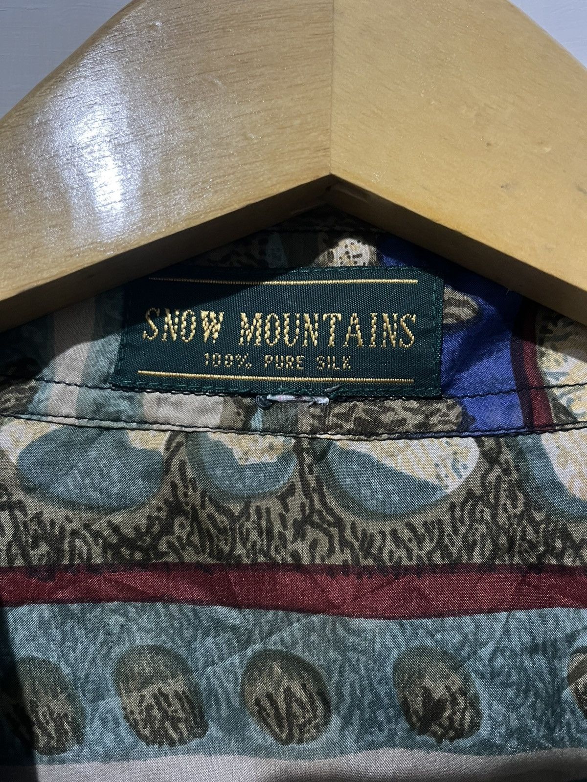 SikSilk VINTAGE 90s SNOW MOUNTAINS PURE SILK Size US XL / EU 56 / 4 - 10 Thumbnail