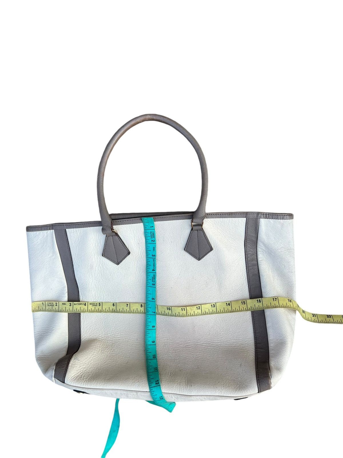 Japanese Brand A.D.M.J. Japan Distressed Scratches Patina Leather Tote Bag Size ONE SIZE - 25 Thumbnail
