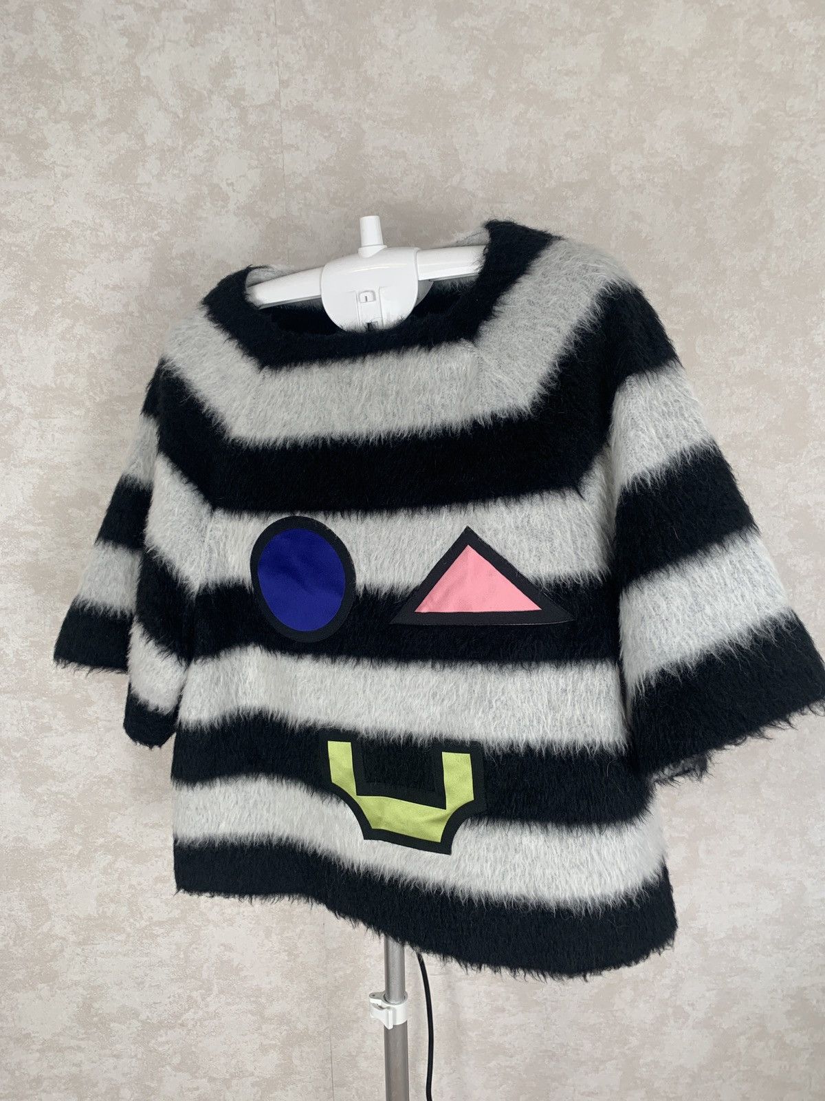 Armani × Emporio Armani Emporio Armani Striped Black White Face SweaterMohair FW2016 Size M / US 6-8 / IT 42-44 - 4 Thumbnail