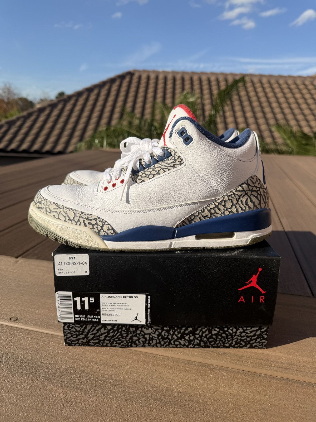 Jordan Brand Air Jordan 3 Retro True Blue 2016 Size US 11.5 / EU 44-45 - 1 Thumbnail