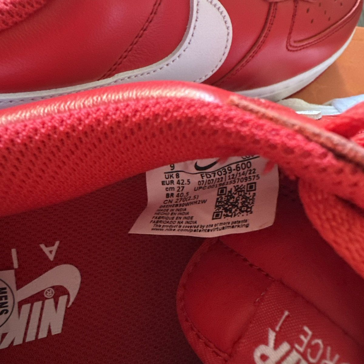 Nike Nike Air Force 1 Low Color of the Month University Red US 9 Size US 9 / EU 42 - 5 Thumbnail