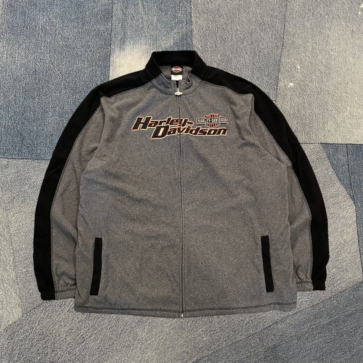 Harley Davidson × Vintage CRAZY Baggy Essential Harley Davidson Boxy Zip-Up Fleece Size US XXL / EU 58 / 5 - 1 Thumbnail