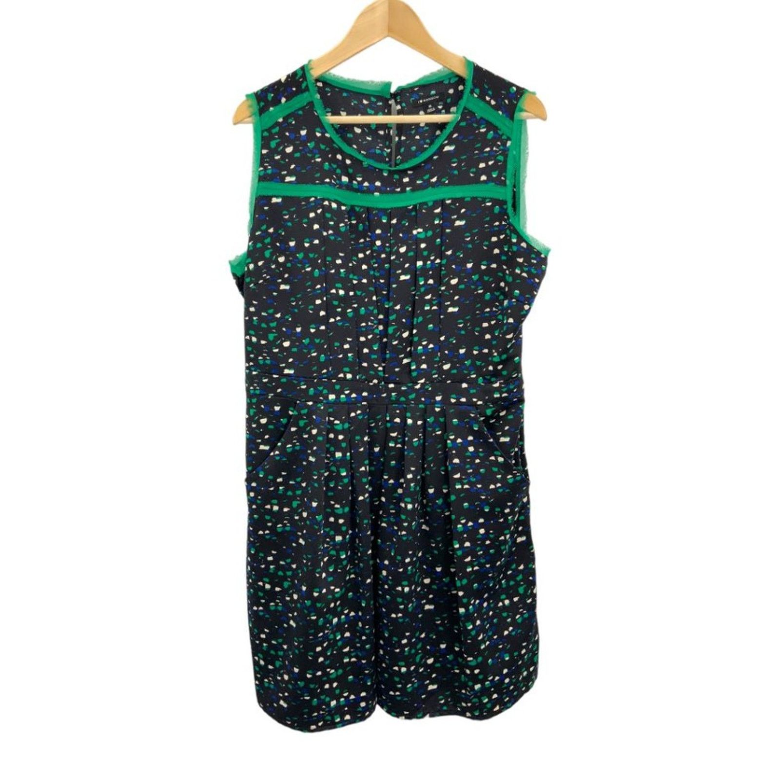 Other I Heart Ronson Black Green Printed Dress w/ Pockets Size 16 Size XXL / US 16-18 / IT 52-54 - 2 Thumbnail