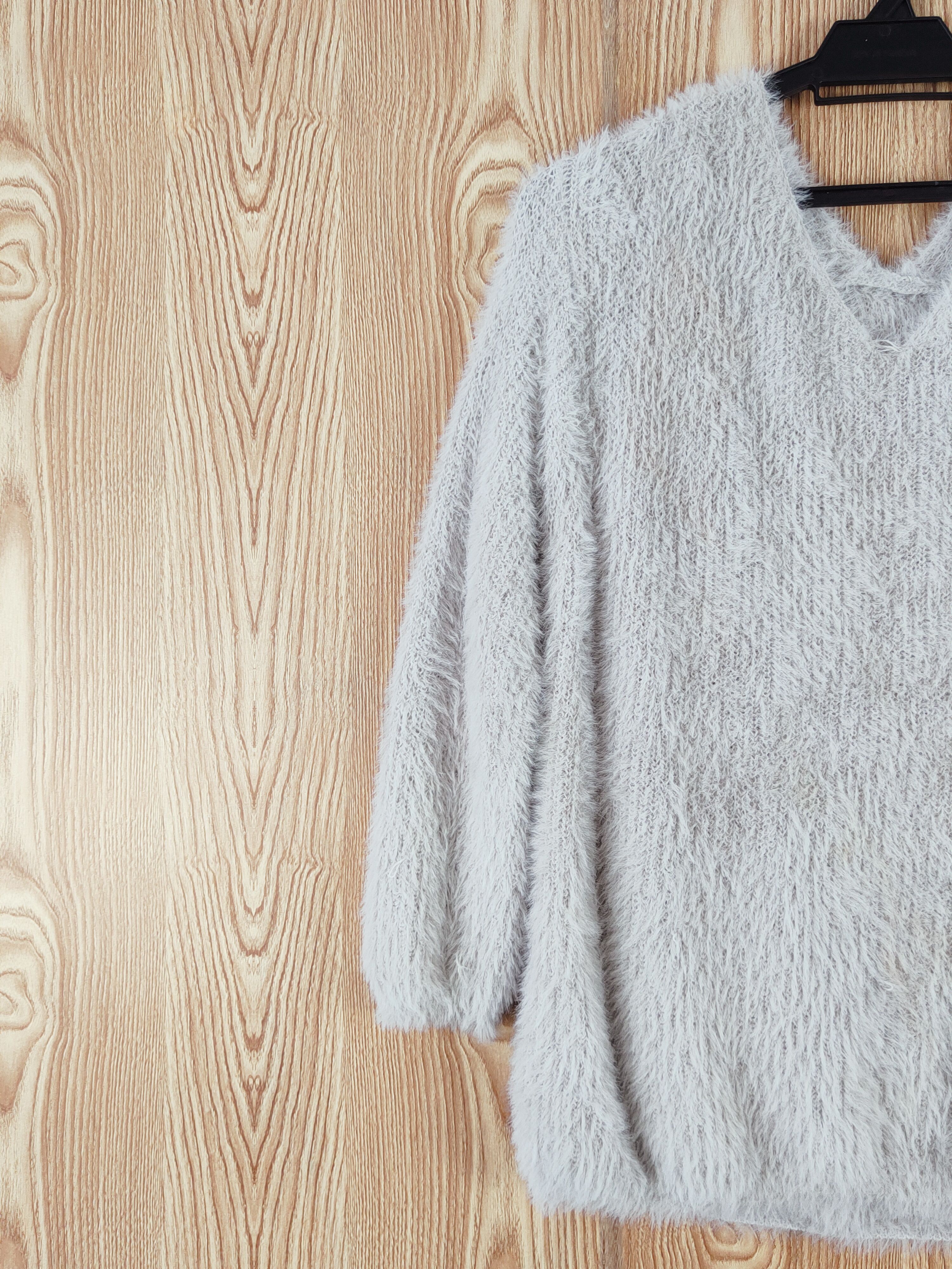 GU × Vintage GU Gray Fur Mohair Knitwear Sweatshirts #W567 Size S / US 4 / IT 40 - 3 Thumbnail