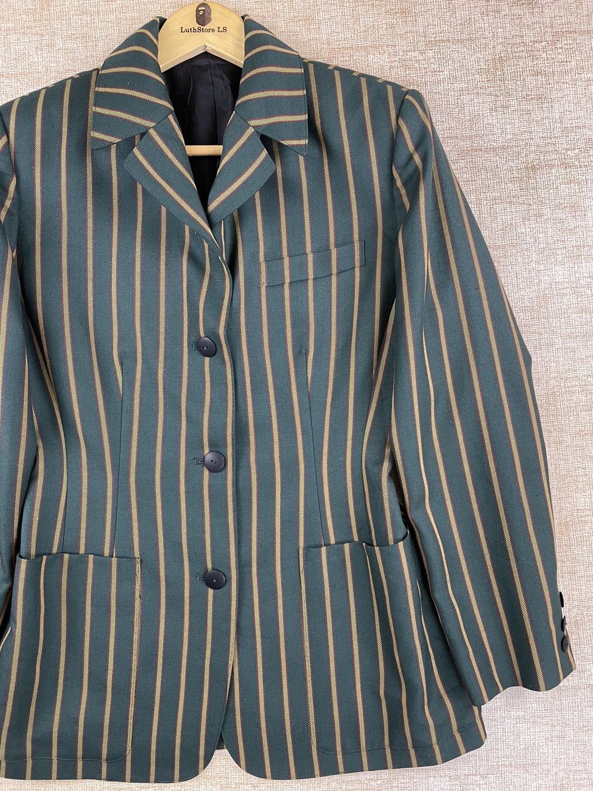 Jean Paul Gaultier 🔥Jean Paul Gaultier Junior Green Stripes Jacket Size US M / EU 48-50 / 2 - 3 Thumbnail