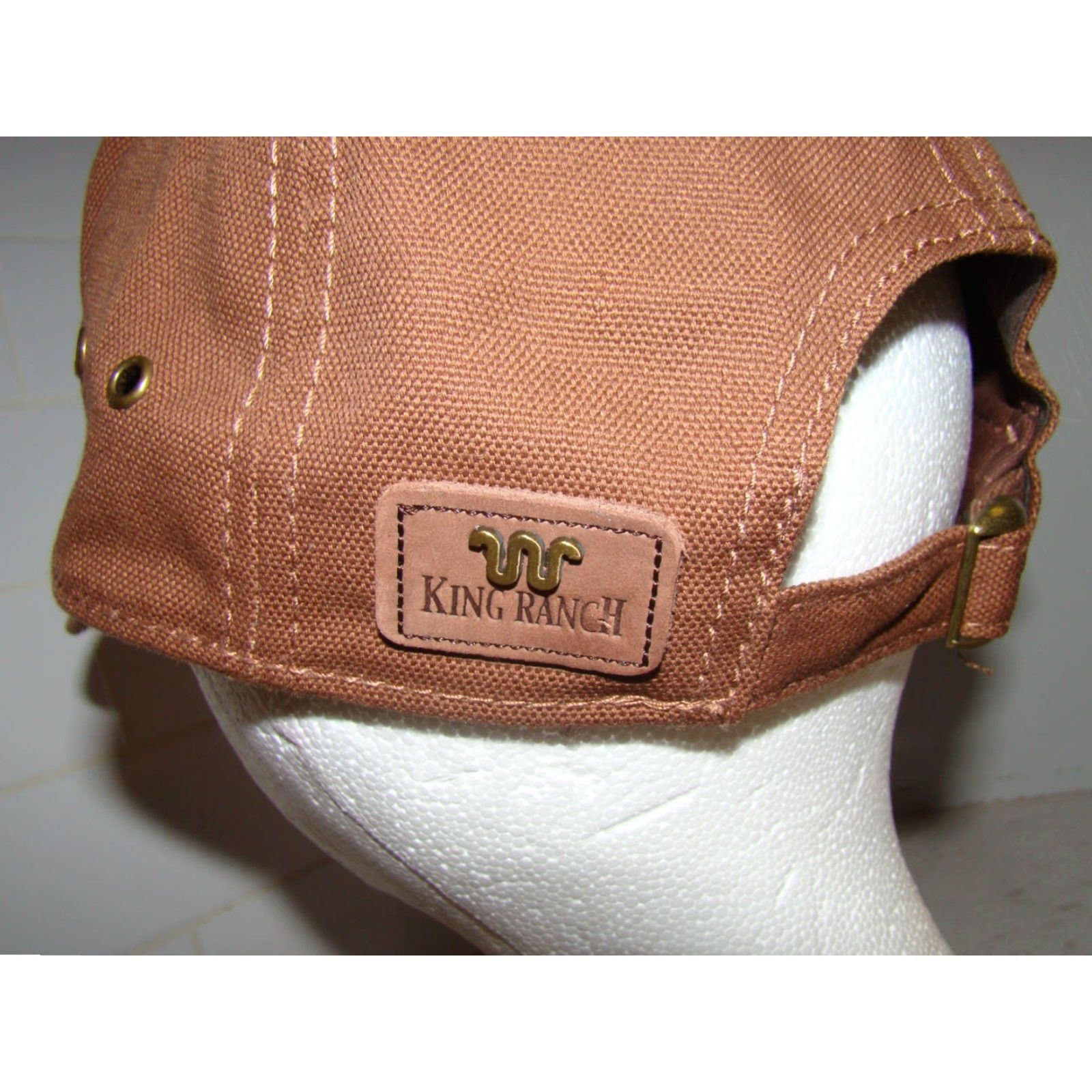 Vintage VINTAGE King Ranch Kingsville TX Adjustable Strap Brown Canvas Hat USA Size ONE SIZE - 5 Thumbnail