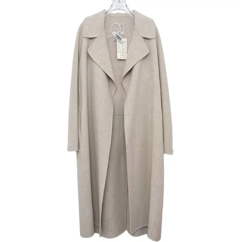 MaxMara Long Gray Cashmere Coat for Women 0089